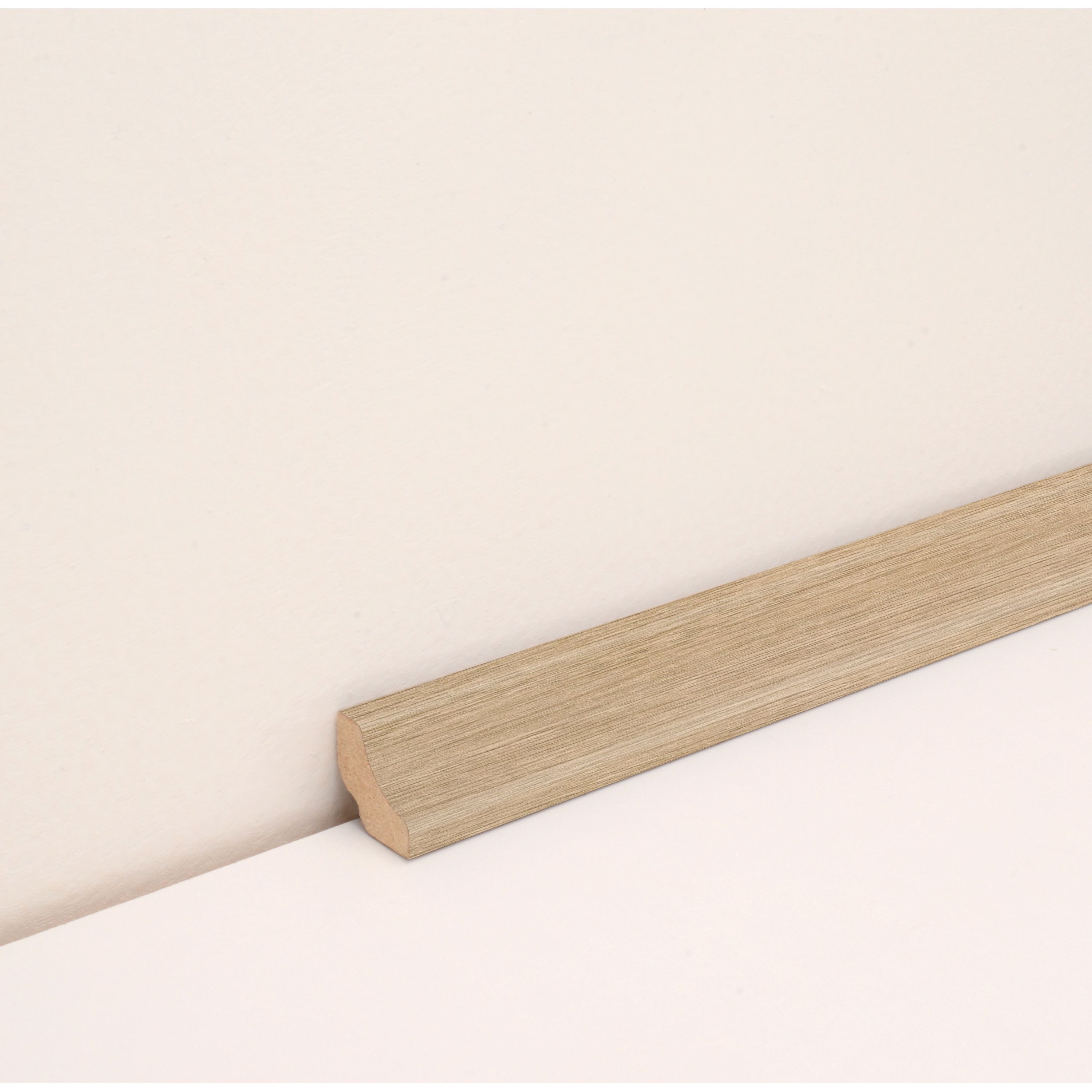GoodHome FU026 Light Natural Wood effect Scotia trim, 220cm