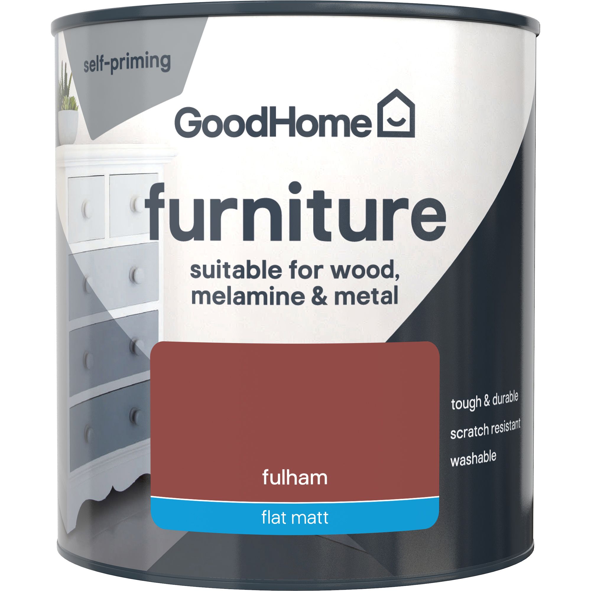GoodHome Fulham Flat matt Furniture paint, 500ml