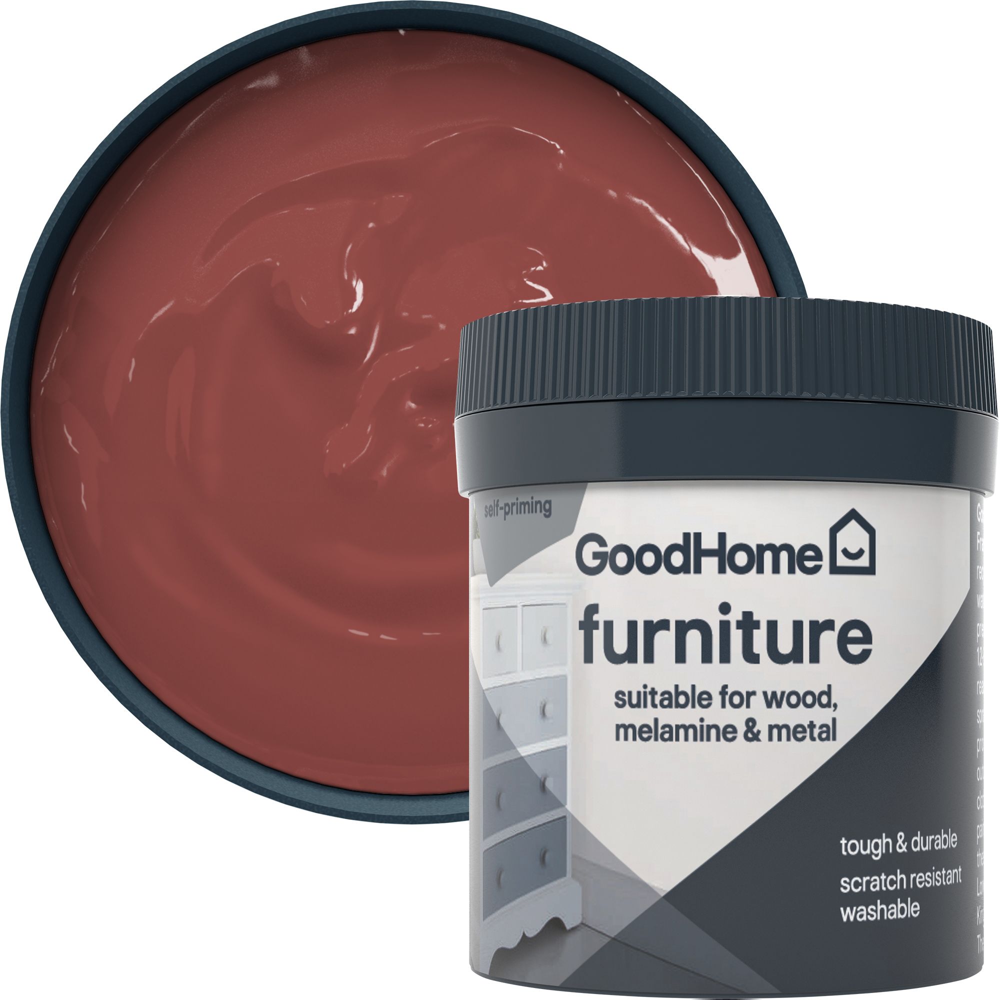 GoodHome Fulham Flat matt Furniture paint, 80ml Tester pot