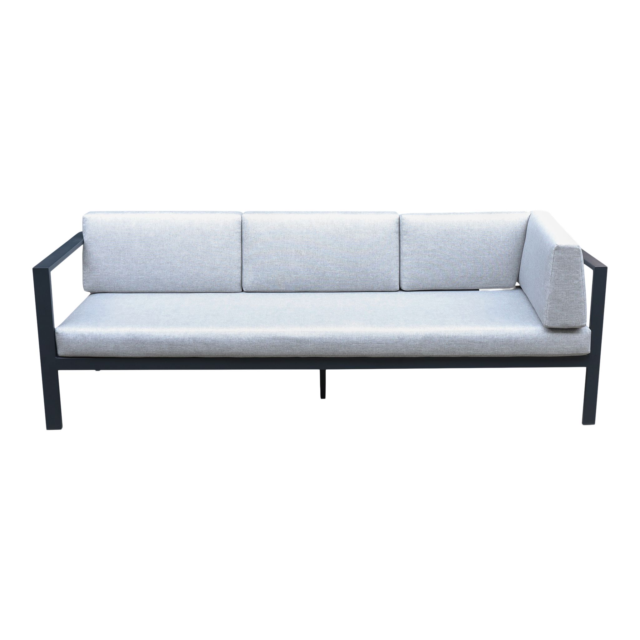 GoodHome Galini Black 10 Seater Modular corner Garden furniture set