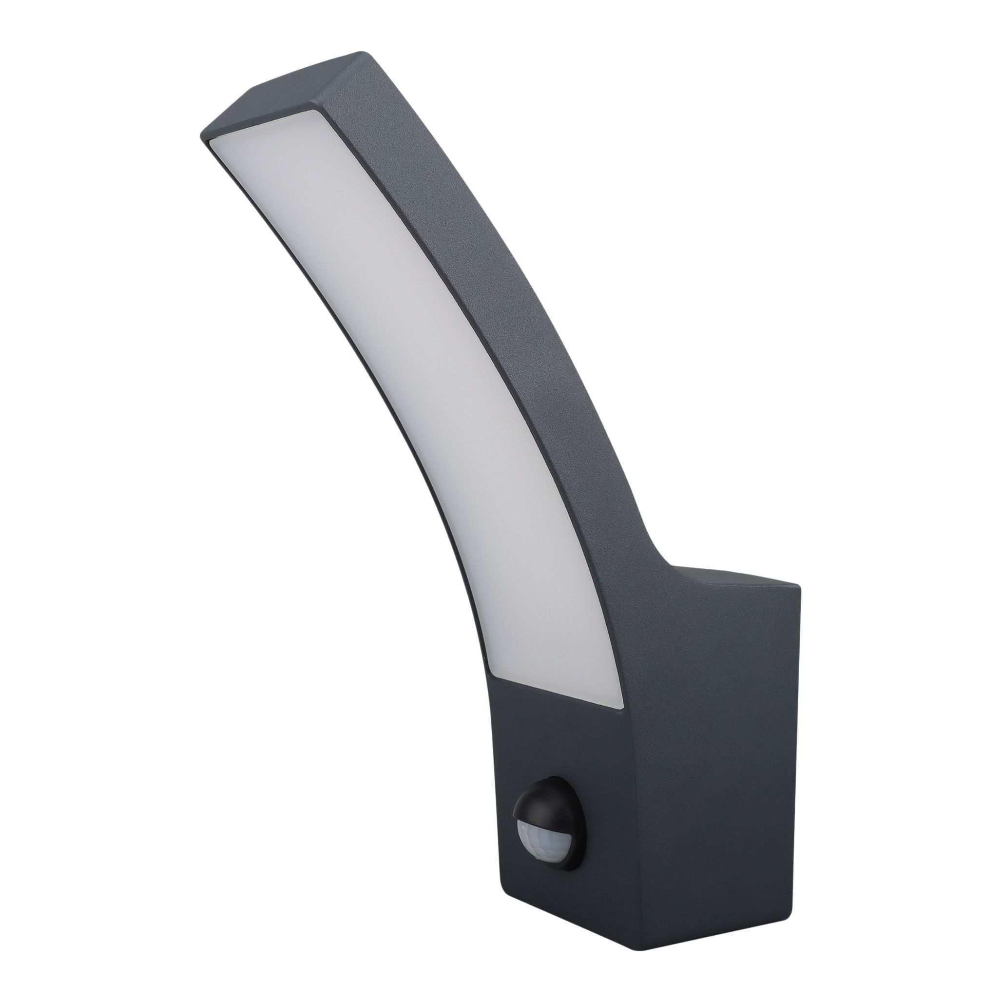 GoodHome Gambell Fixed Matt Dark grey Integrated LED PIR With motion sensor Outdoor Wall light 10W