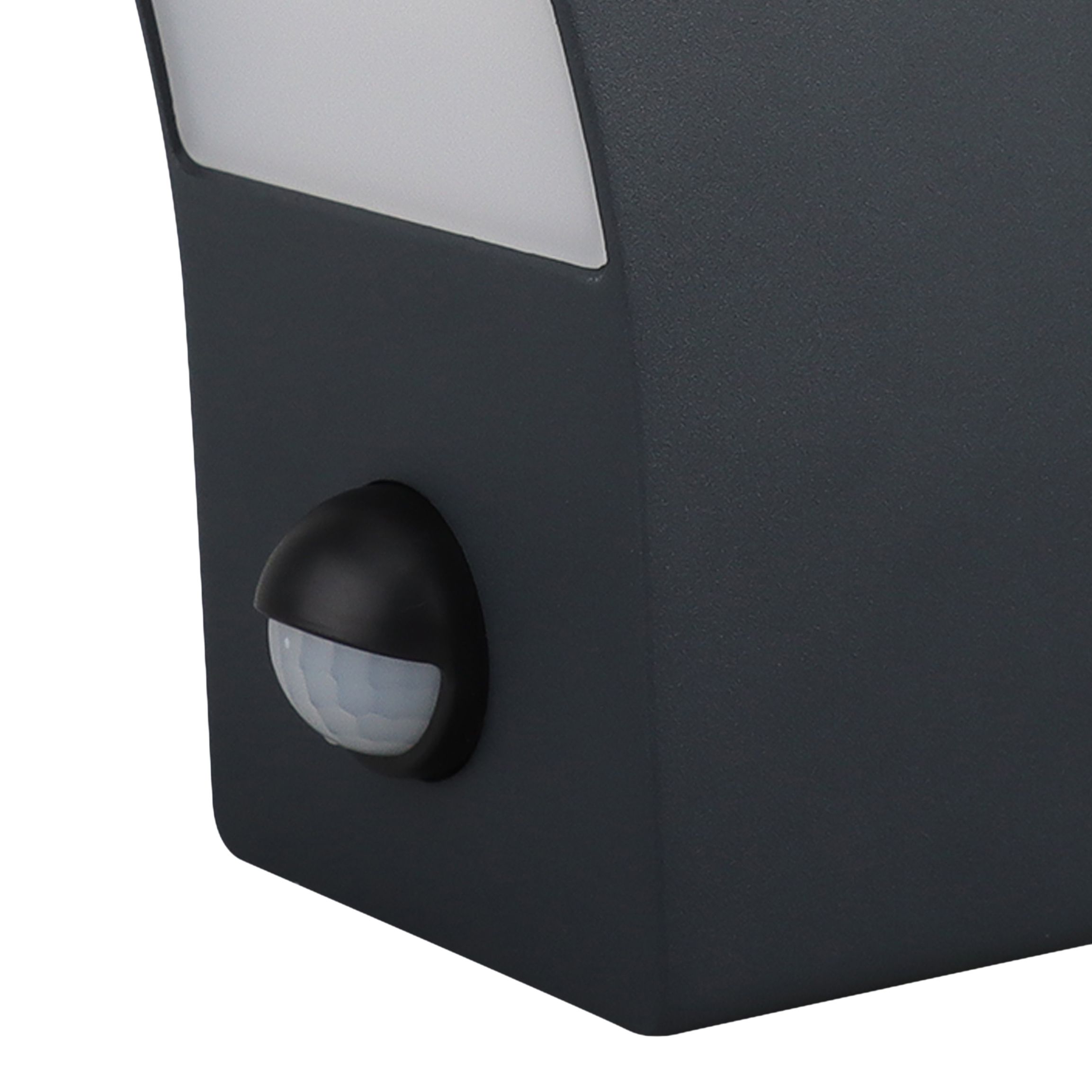 GoodHome Gambell Fixed Matt Dark grey Integrated LED PIR With motion sensor Outdoor Wall light 10W