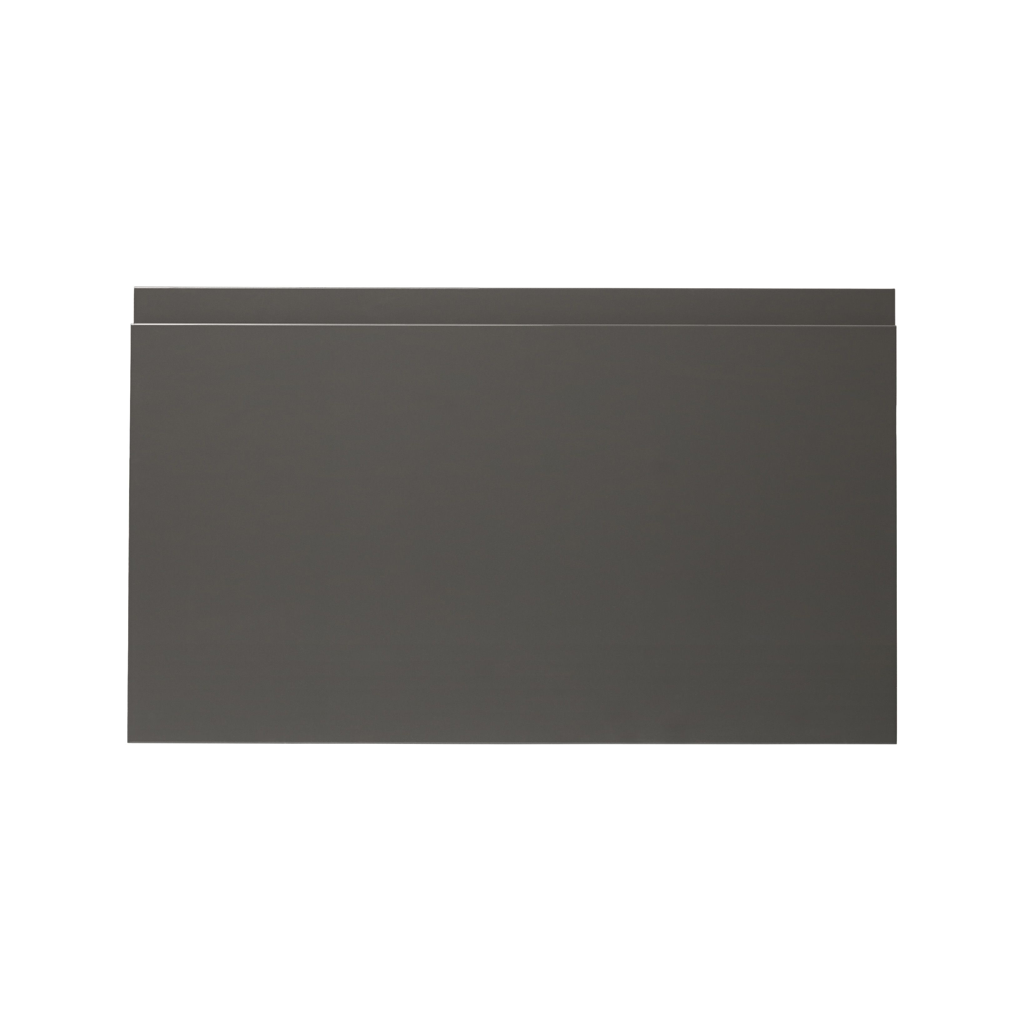 GoodHome Garcinia Gloss anthracite integrated handle Drawer front, bridging door & bi fold door, (W)600mm (H)356mm (T)19mm