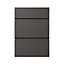 GoodHome Garcinia Gloss anthracite integrated handle Drawer front (W)500mm, Pack of 3