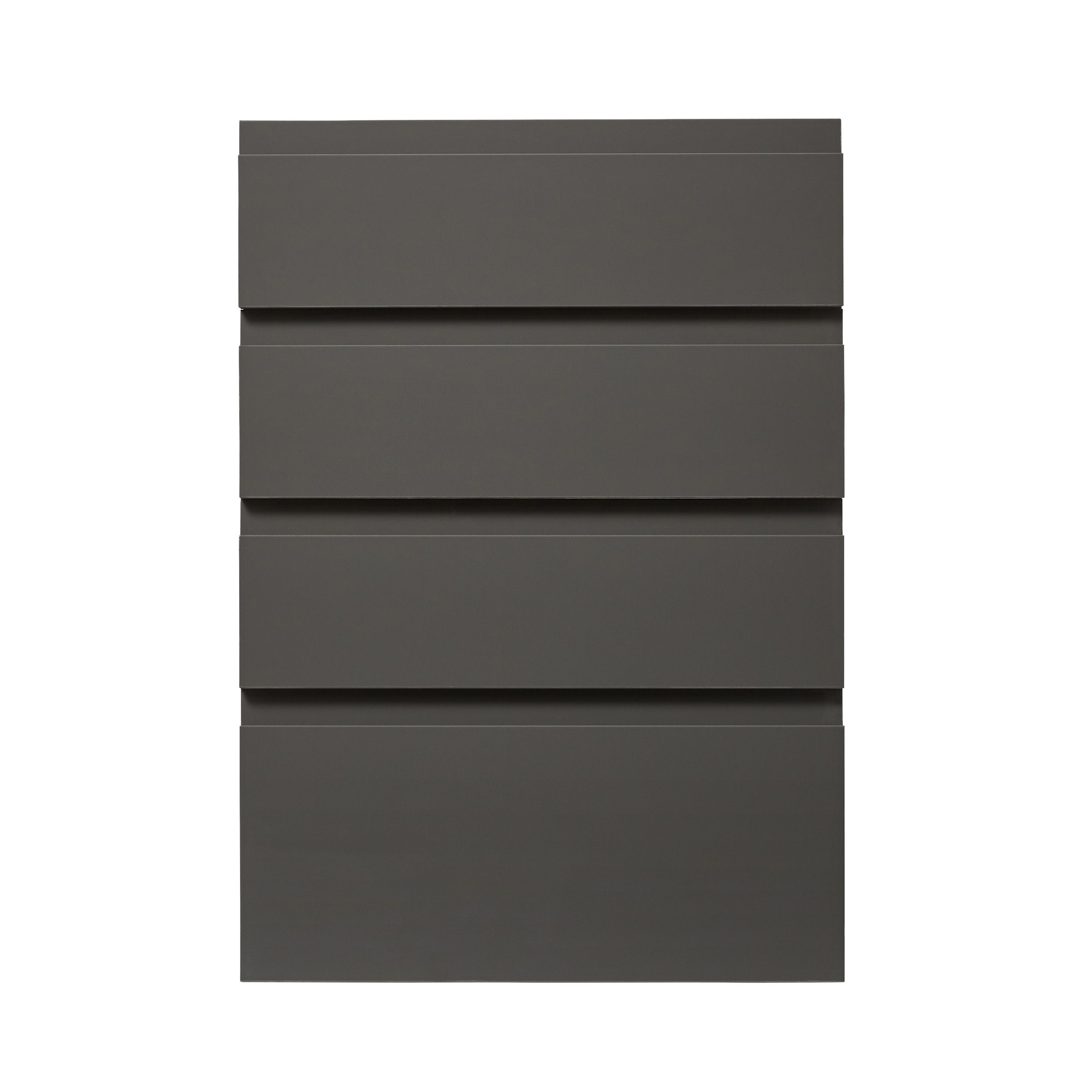 GoodHome Garcinia Gloss anthracite integrated handle Drawer front (W)500mm, Pack of 4