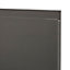 GoodHome Garcinia Gloss anthracite integrated handle Drawer front (W)500mm, Pack of 4