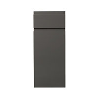 GoodHome Garcinia Gloss anthracite integrated handle Drawerline Cabinet door, (W)300mm (H)715mm (T)19mm