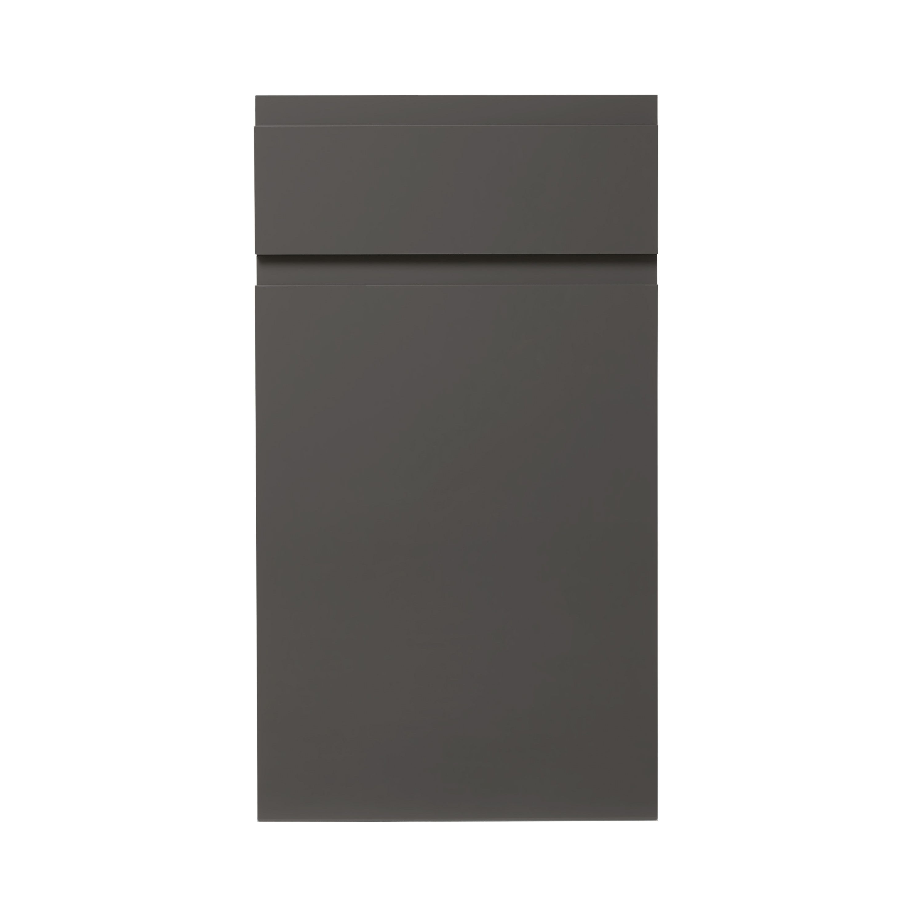 GoodHome Garcinia Gloss anthracite integrated handle Drawerline Cabinet door, (W)400mm (H)715mm (T)19mm