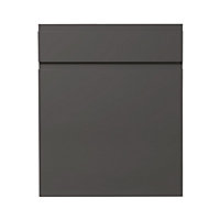 GoodHome Garcinia Gloss anthracite integrated handle Drawerline Cabinet door, (W)600mm (H)715mm (T)19mm