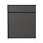 GoodHome Garcinia Gloss anthracite integrated handle Drawerline Cabinet door, (W)600mm (H)715mm (T)19mm