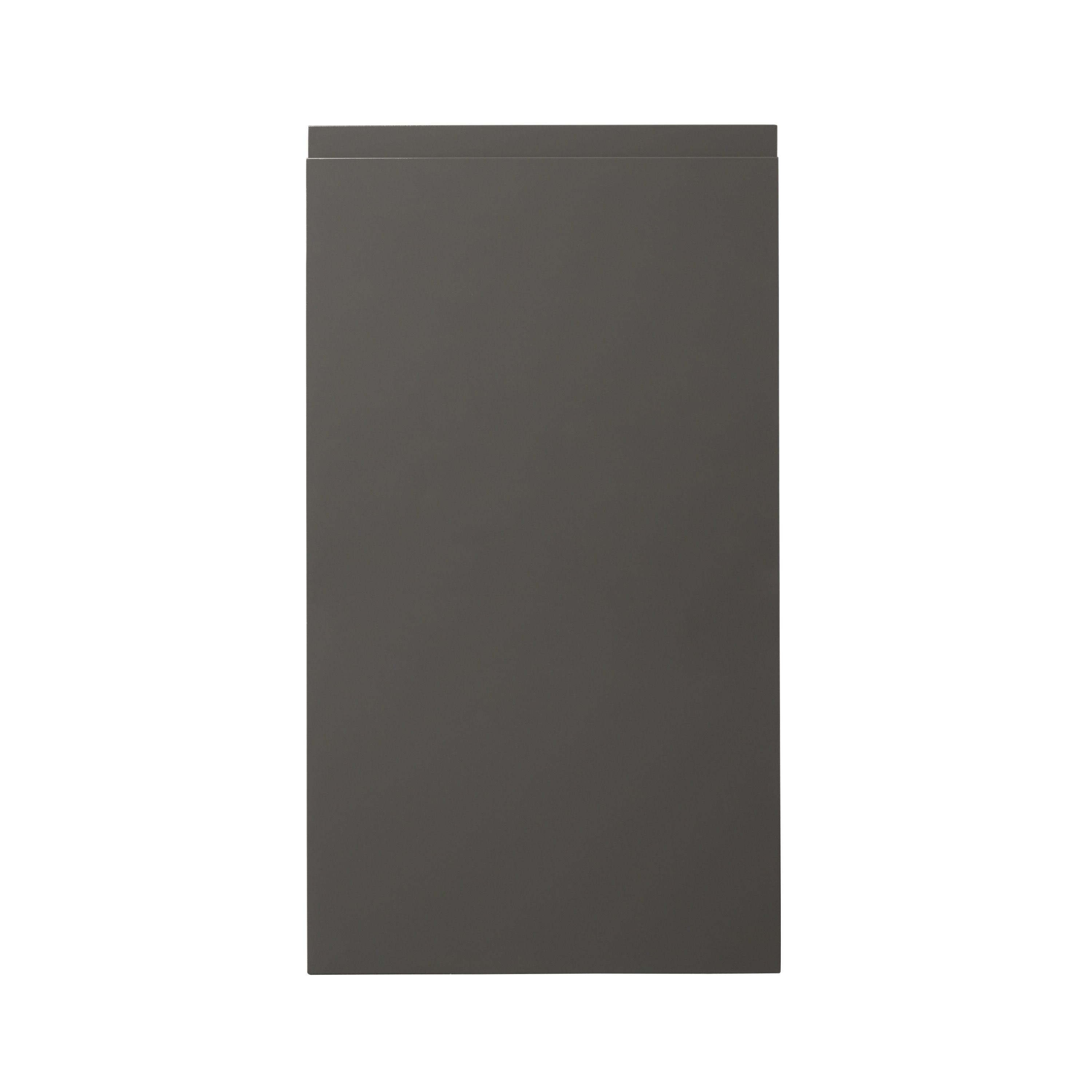 GoodHome Garcinia Gloss anthracite integrated handle Highline Cabinet door (W)400mm (H)715mm (T)19mm