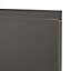 GoodHome Garcinia Gloss anthracite integrated handle Highline Cabinet door (W)400mm (H)715mm (T)19mm
