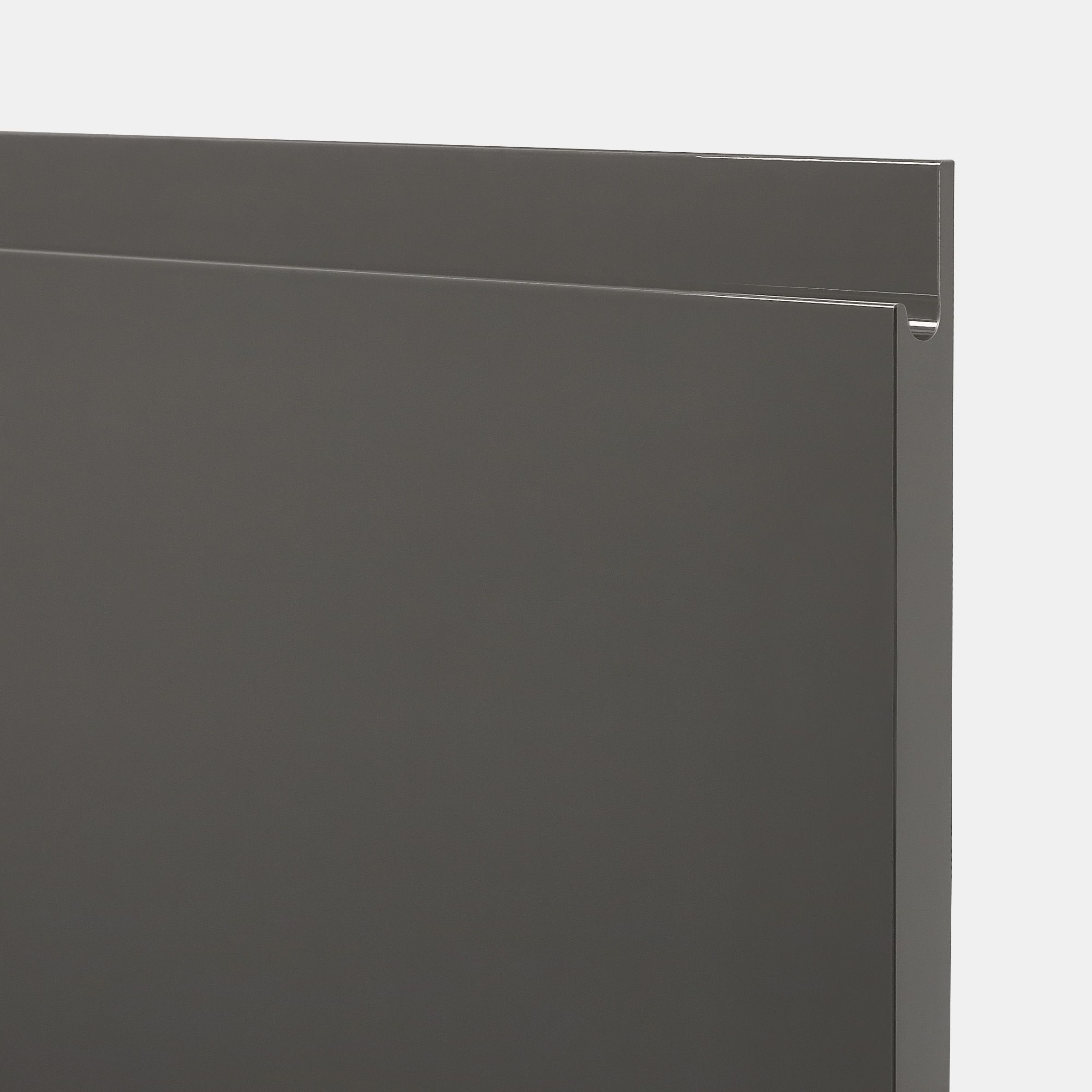 GoodHome Garcinia Gloss anthracite integrated handle Highline Cabinet door (W)450mm (H)715mm (T)19mm