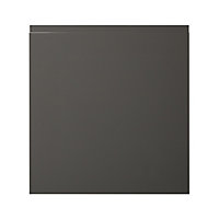 GoodHome Garcinia Gloss anthracite integrated handle Tall appliance Cabinet door (W)600mm (H)633mm (T)19mm
