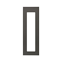 GoodHome Garcinia Gloss anthracite integrated handle Tall glazed Cabinet door (W)300mm (H)895mm (T)19mm
