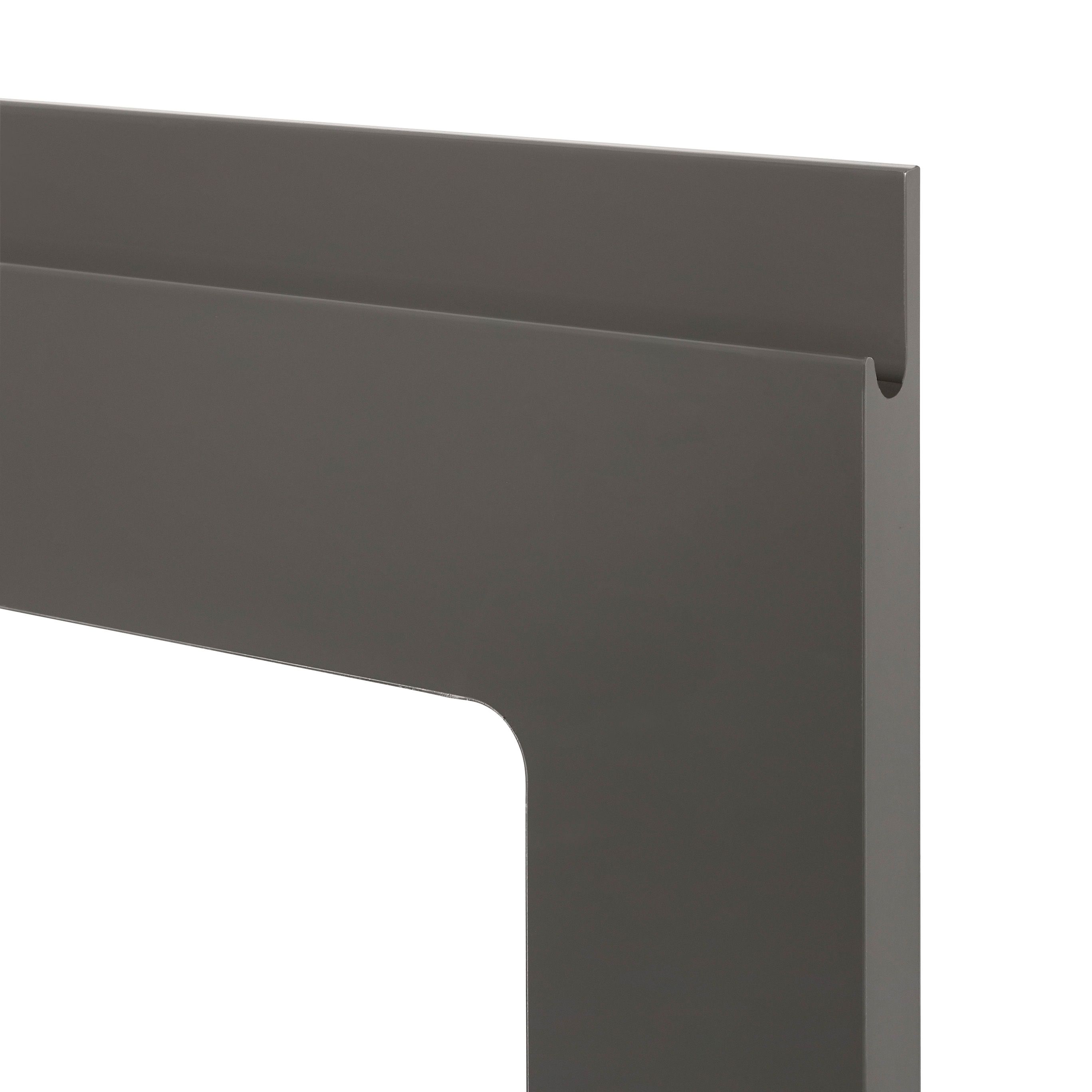 GoodHome Garcinia Gloss anthracite integrated handle Tall glazed Cabinet door (W)300mm (H)895mm (T)19mm