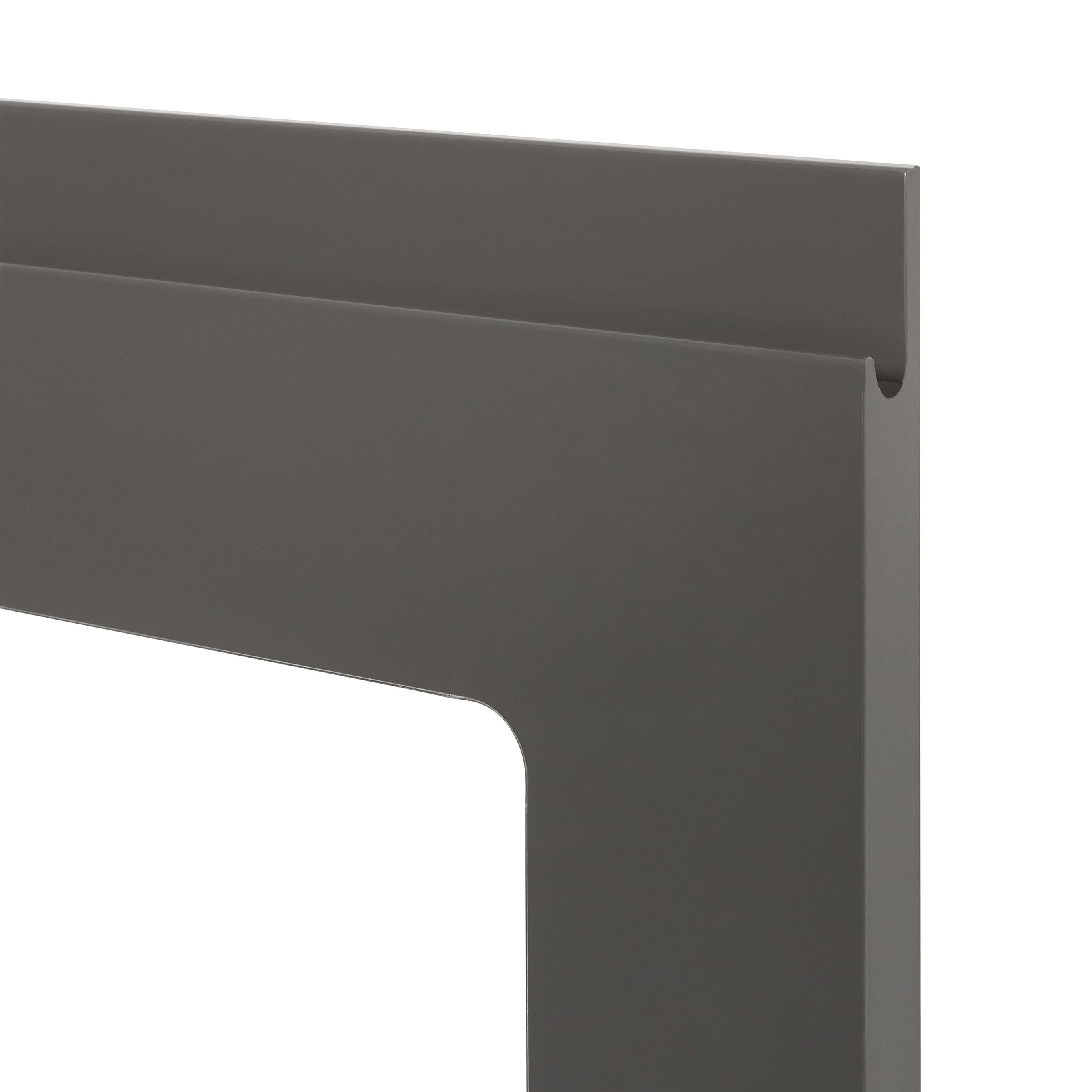 GoodHome Garcinia Gloss anthracite integrated handle Tall glazed Cabinet door (W)500mm (H)895mm (T)19mm