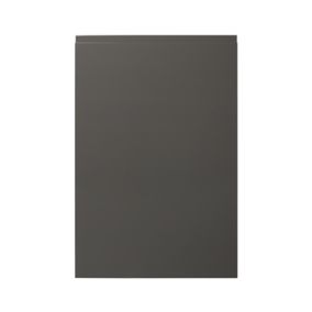 GoodHome Garcinia Gloss anthracite integrated handle Tall wall Cabinet door (W)600mm (H)895mm (T)19mm