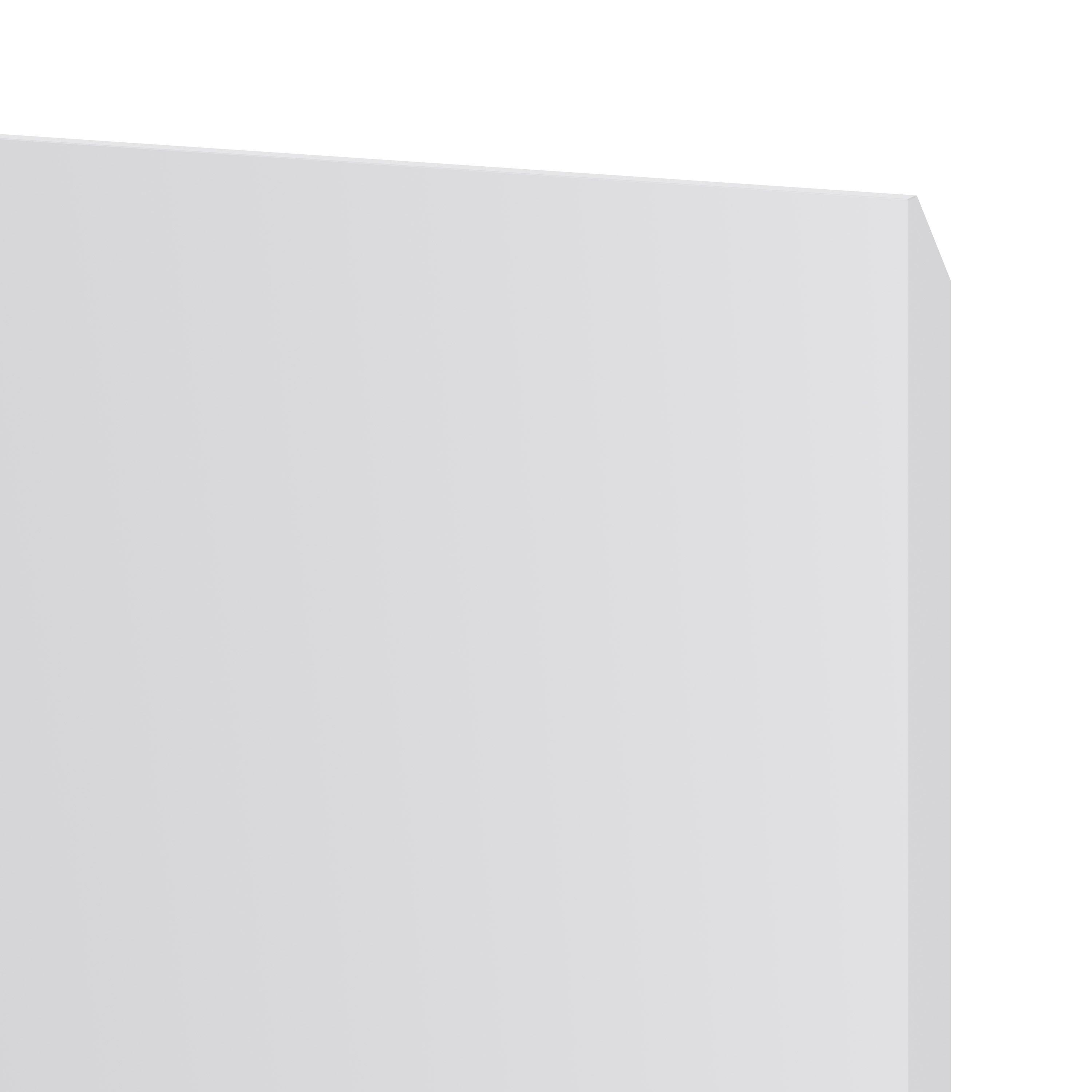 GoodHome Garcinia Gloss light grey integrated handle 70:30 Tall larder Cabinet door (W)300mm (H)1467mm (T)19mm