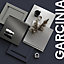 GoodHome Garcinia Gloss light grey integrated handle Appliance Cabinet door (W)600mm (H)453mm (T)19mm