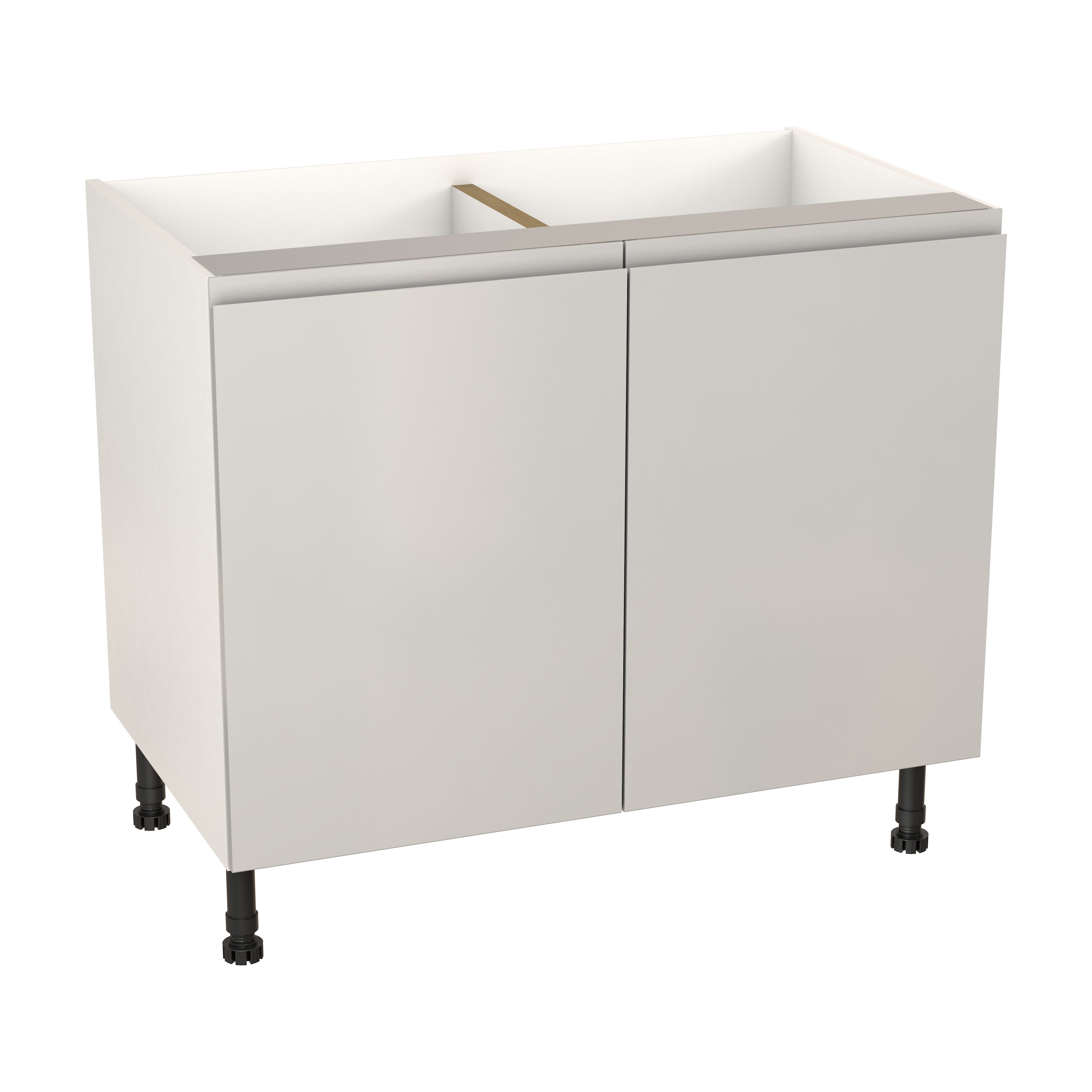 GoodHome Garcinia Gloss light grey integrated handle Base Kitchen cabinet (W)1000mm (H)720mm