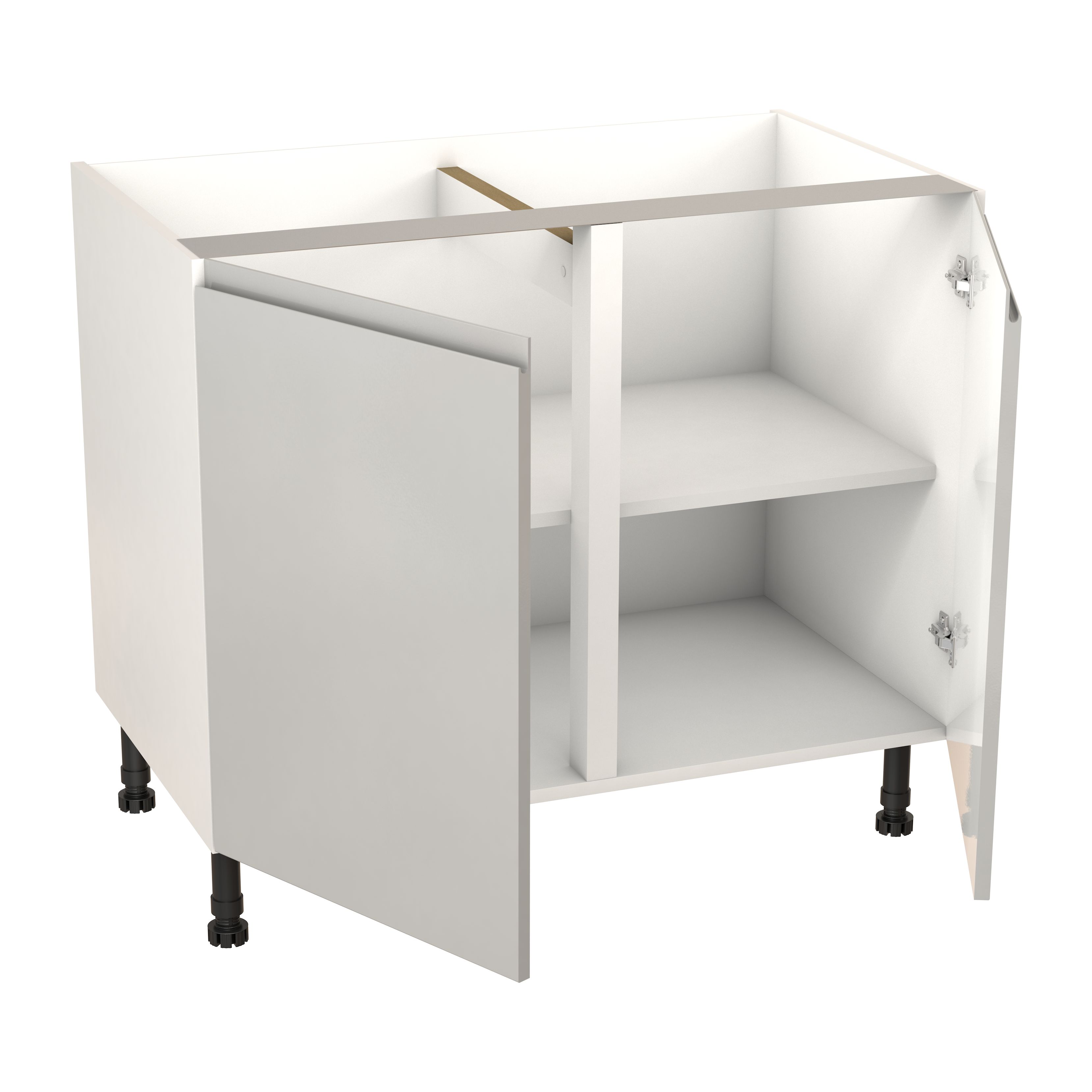 GoodHome Garcinia Gloss light grey integrated handle Base Kitchen cabinet (W)1000mm (H)720mm