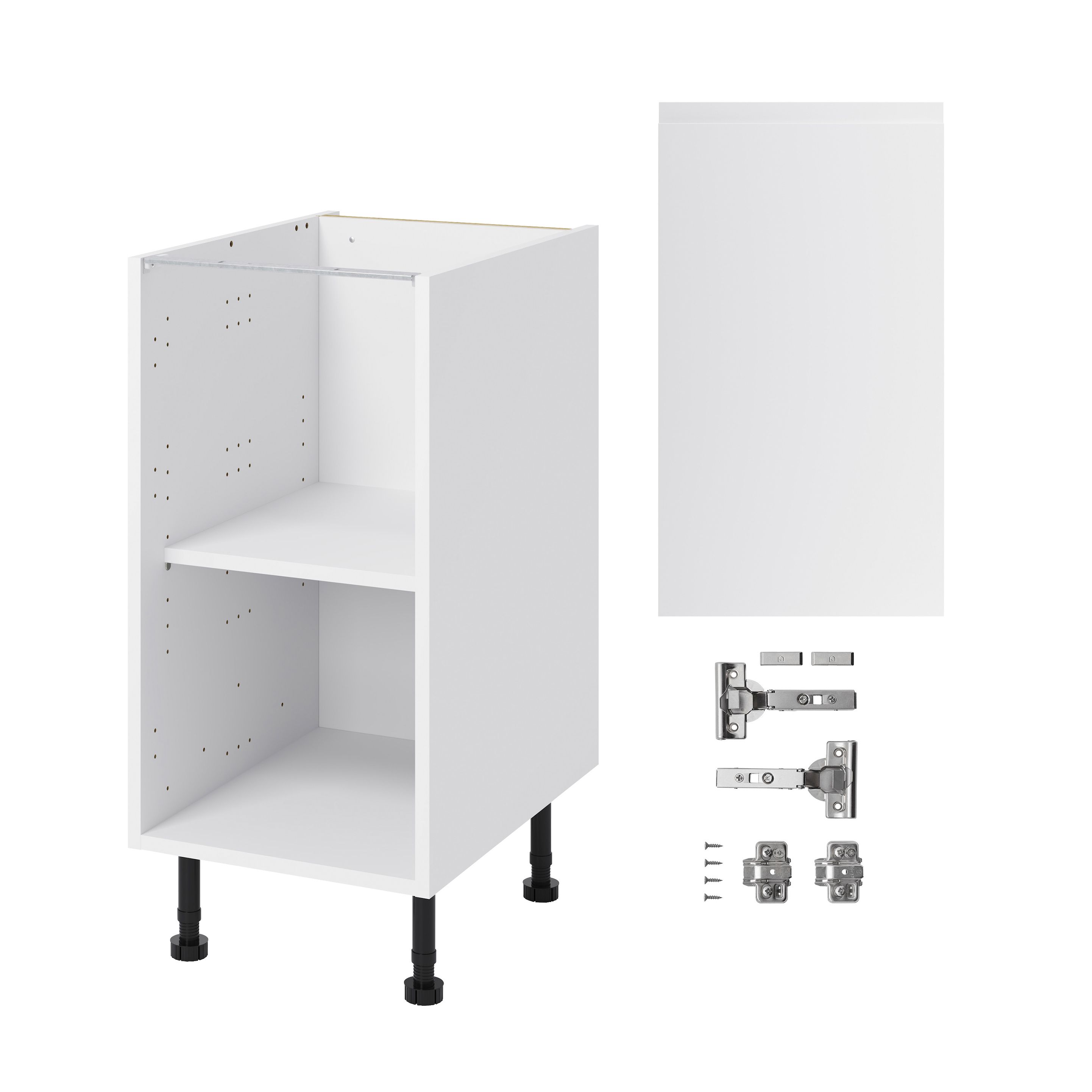 GoodHome Garcinia Gloss light grey integrated handle Base Kitchen cabinet (W)400mm (H)720mm