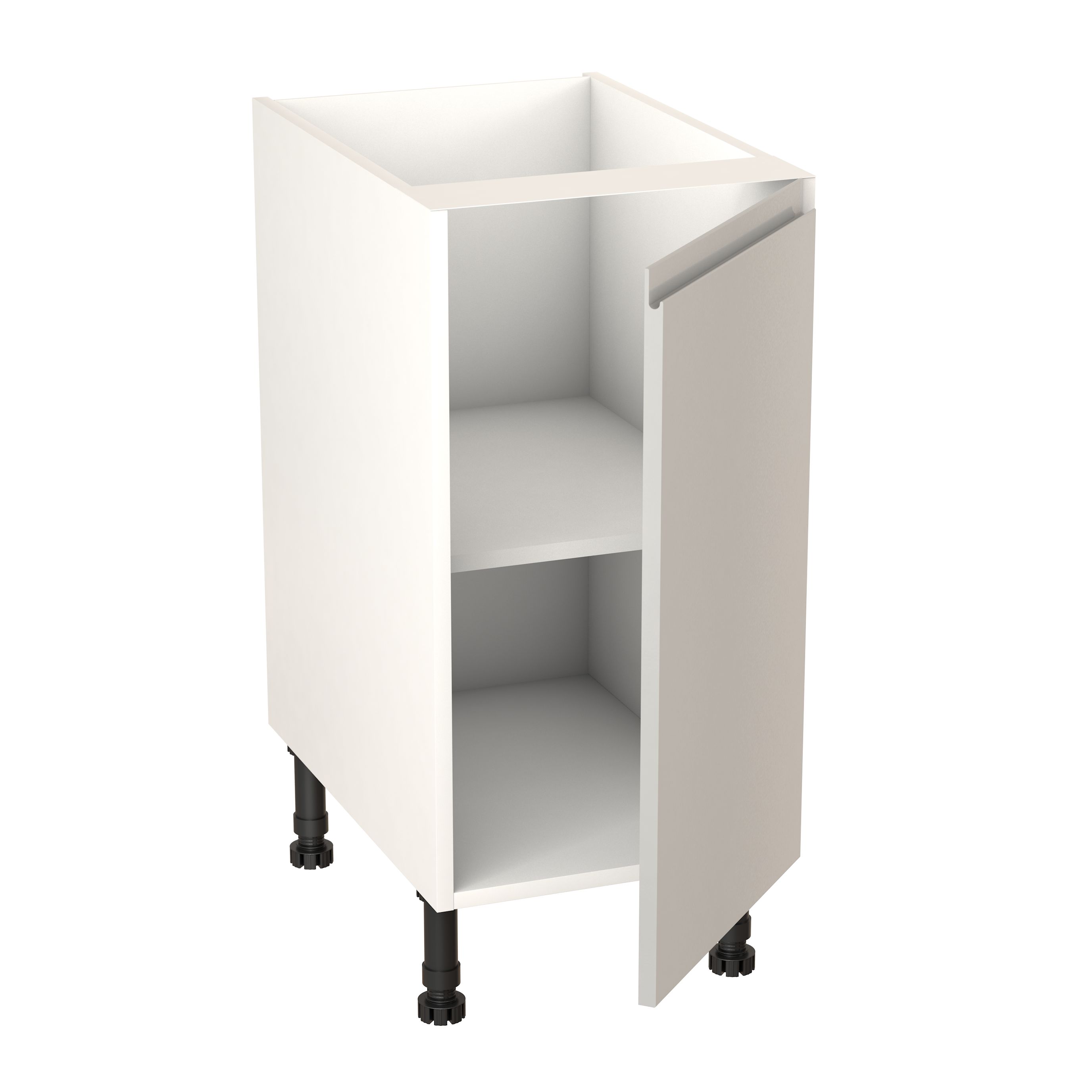 GoodHome Garcinia Gloss light grey integrated handle Base Kitchen cabinet (W)400mm (H)720mm