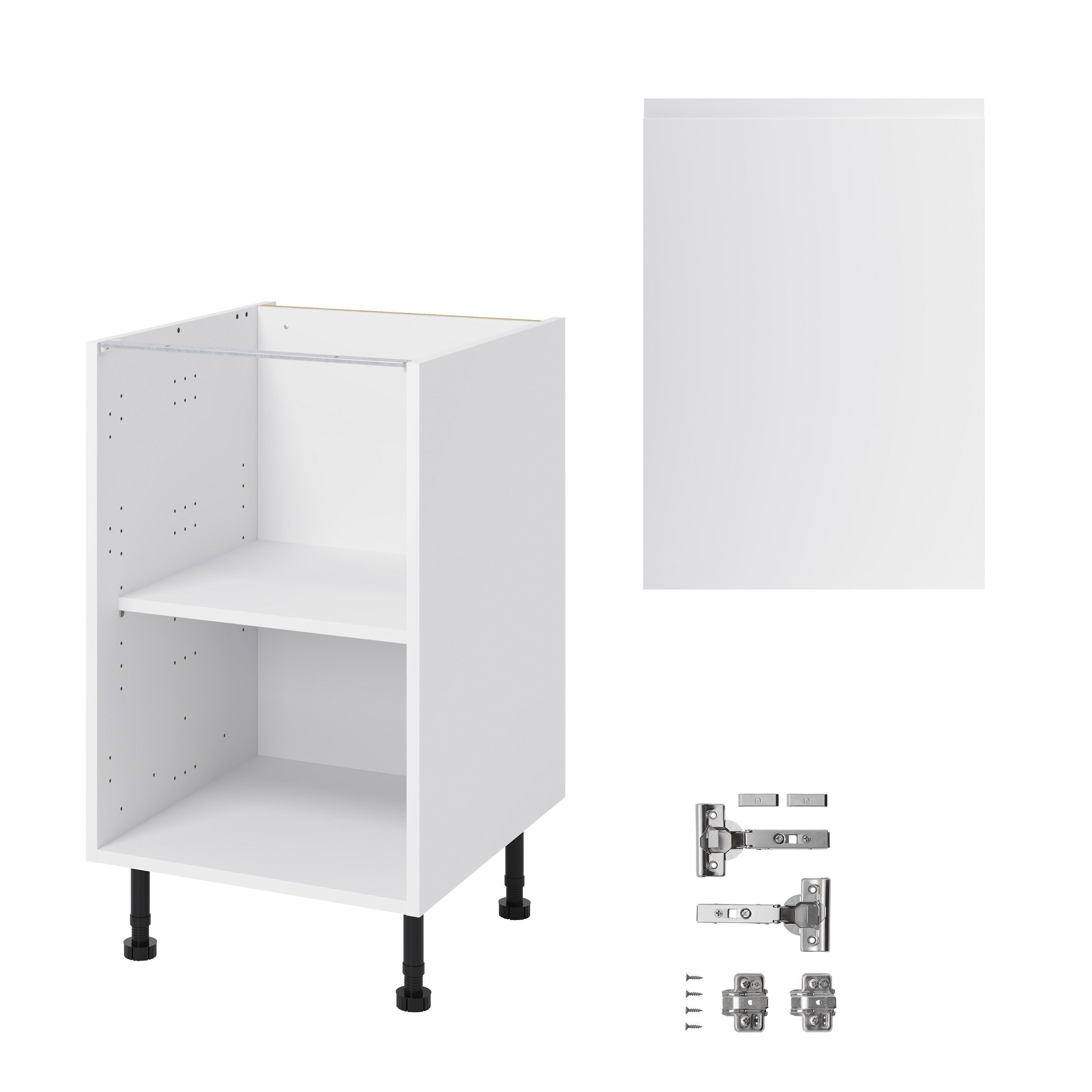 GoodHome Garcinia Gloss light grey integrated handle Base Kitchen cabinet (W)500mm (H)720mm