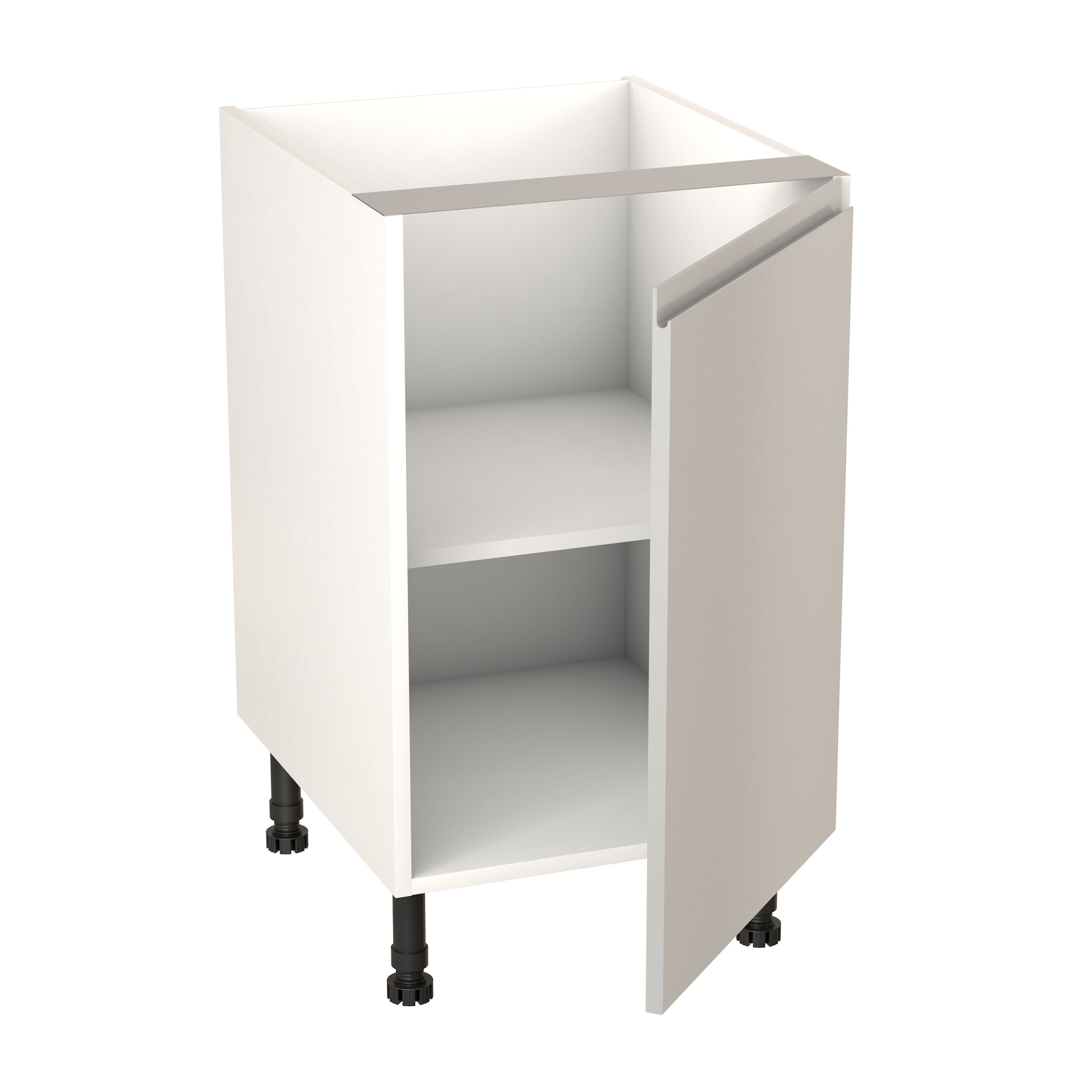 GoodHome Garcinia Gloss light grey integrated handle Base Kitchen cabinet (W)500mm (H)720mm