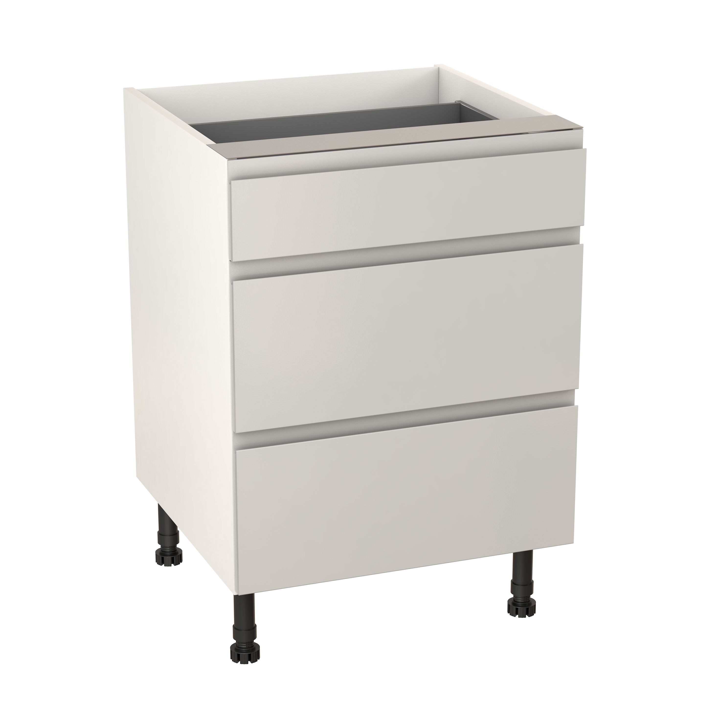 GoodHome Garcinia Gloss light grey integrated handle Base Kitchen cabinet (W)600mm (H)720mm