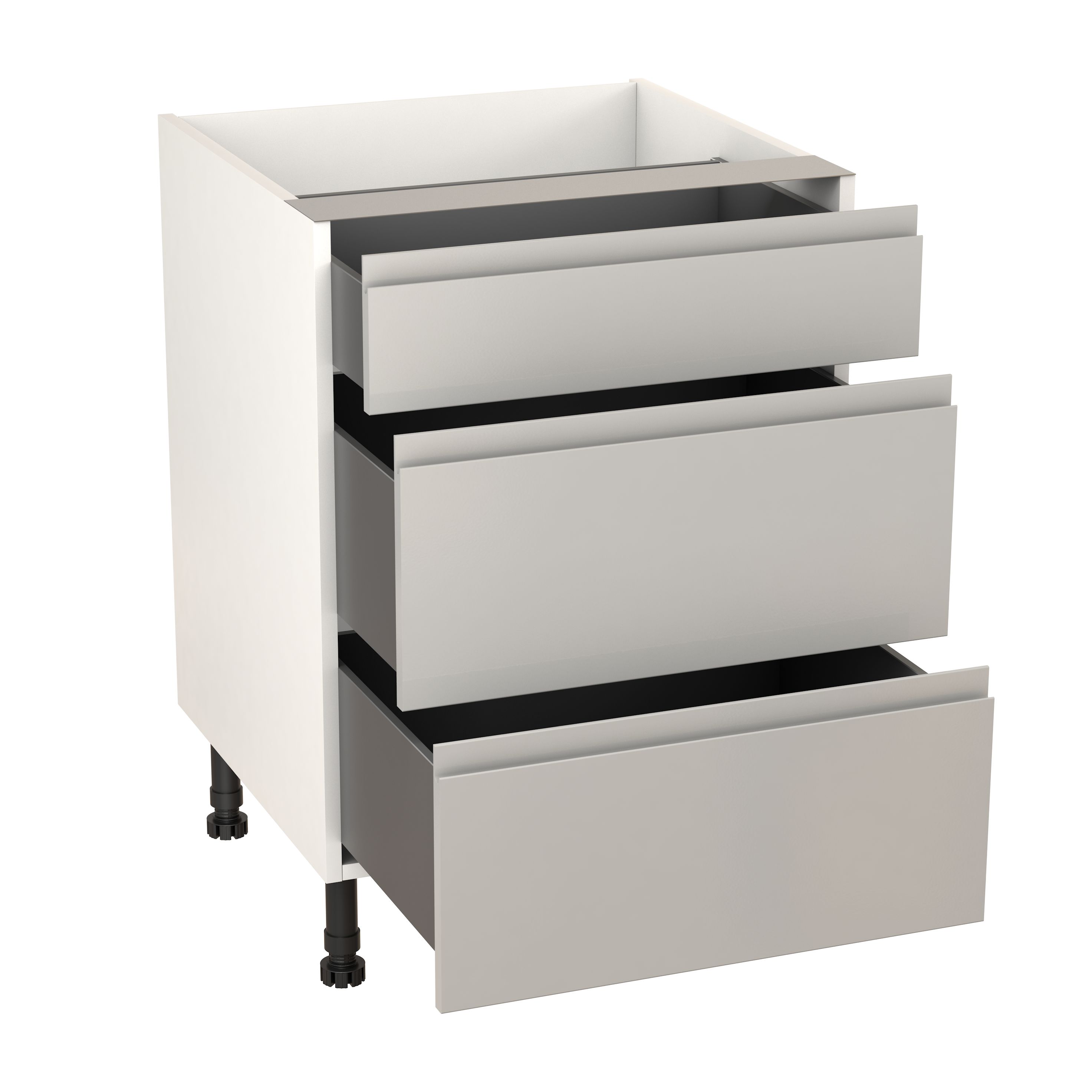 GoodHome Garcinia Gloss light grey integrated handle Base Kitchen cabinet (W)600mm (H)720mm
