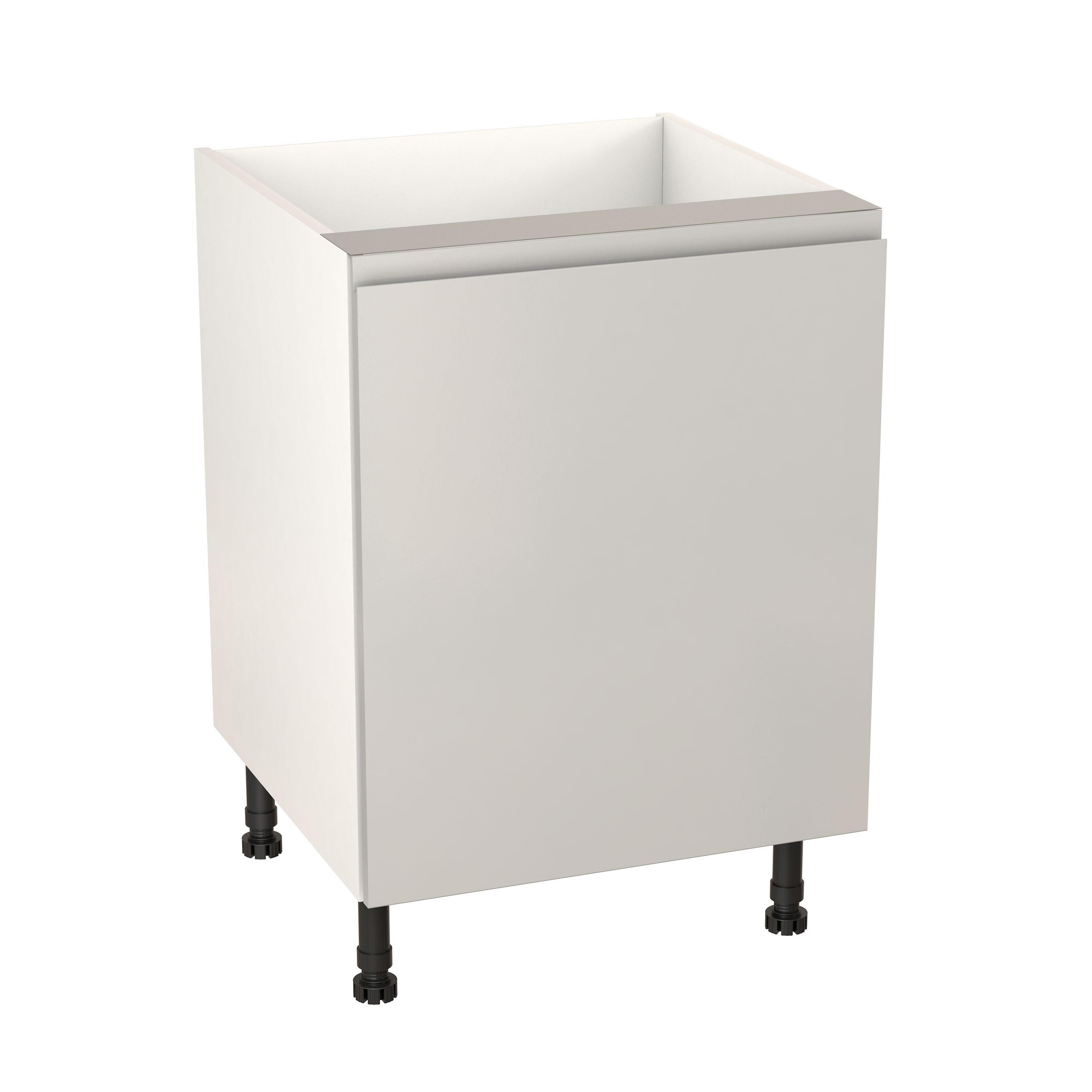 GoodHome Garcinia Gloss light grey integrated handle Base Kitchen cabinet (W)600mm (H)720mm