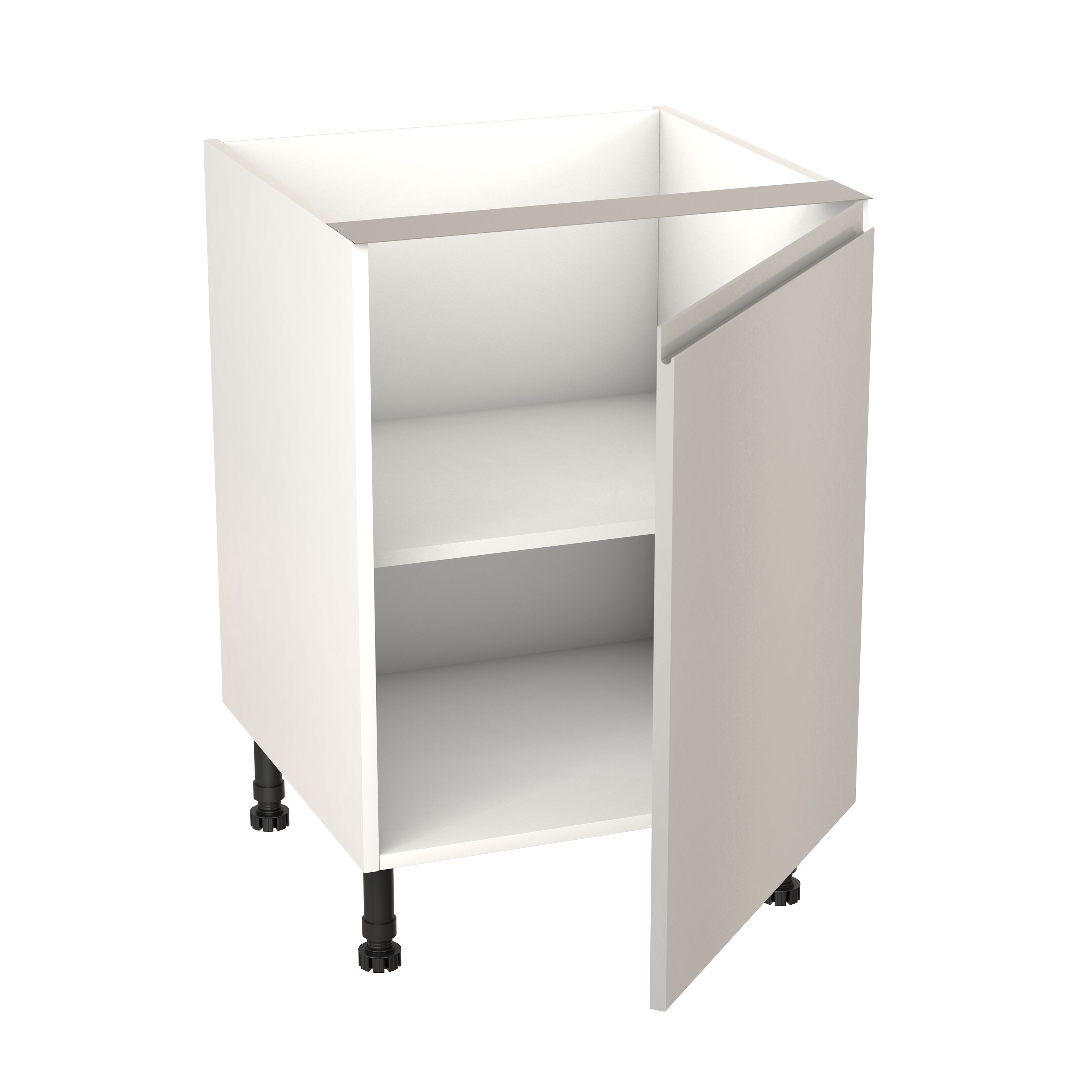 GoodHome Garcinia Gloss light grey integrated handle Base Kitchen cabinet (W)600mm (H)720mm