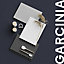 GoodHome Garcinia Gloss light grey integrated handle Drawer front, bridging door & bi fold door, (W)400mm (H)356mm (T)19mm