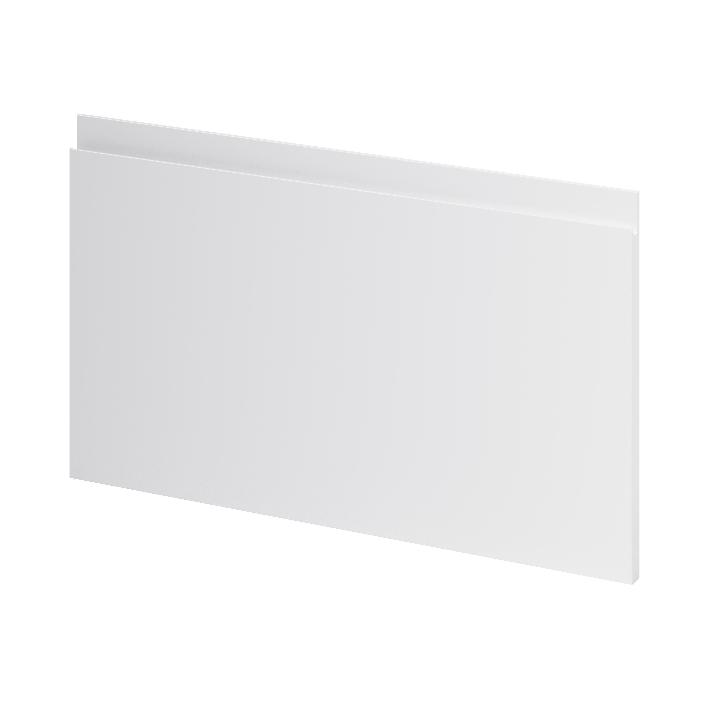 GoodHome Garcinia Gloss light grey integrated handle Drawer front, bridging door & bi fold door, (W)600mm (H)356mm (T)19mm