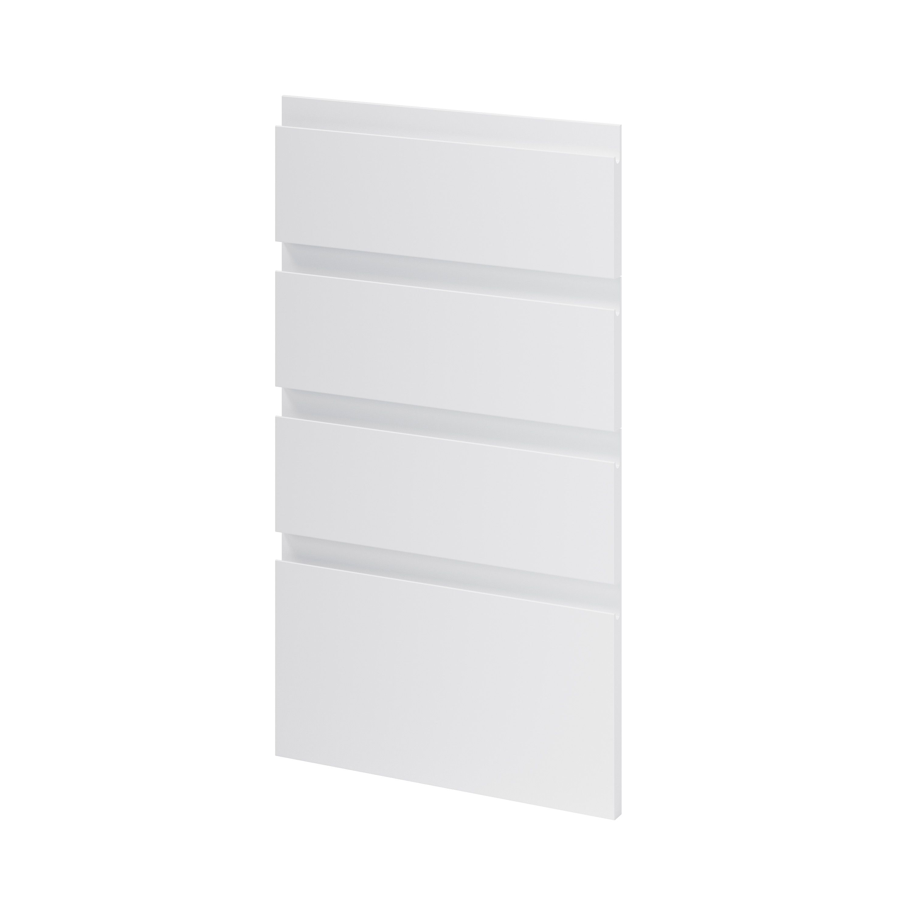 GoodHome Garcinia Gloss light grey integrated handle Drawer front (W)400mm, Pack of 4
