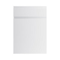 GoodHome Garcinia Gloss light grey integrated handle Drawer front, (W)500mm (H)715mm (T)19mm