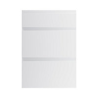GoodHome Garcinia Gloss light grey integrated handle Drawer front (W)500mm, Pack of 3