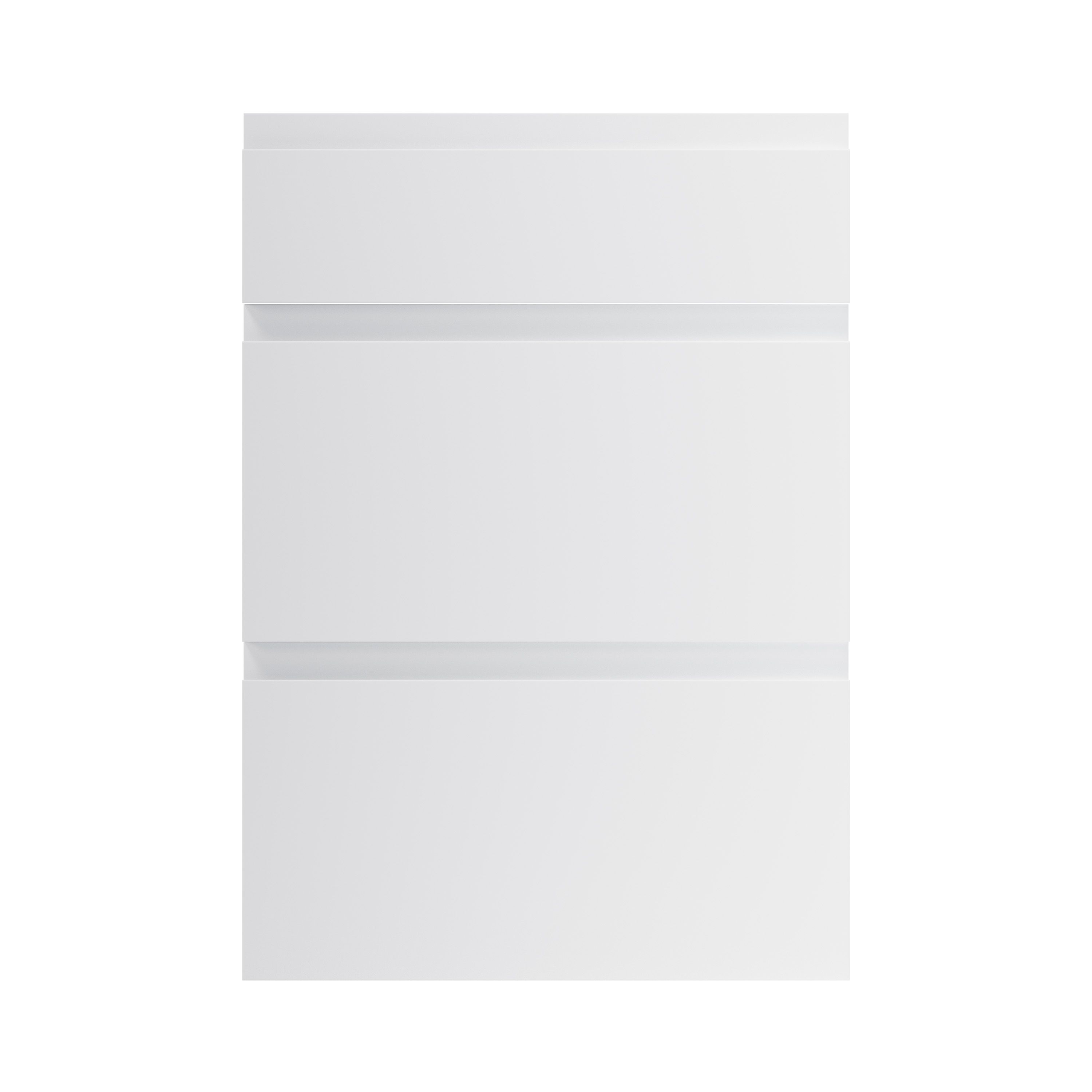 GoodHome Garcinia Gloss light grey integrated handle Drawer front (W)500mm, Pack of 3