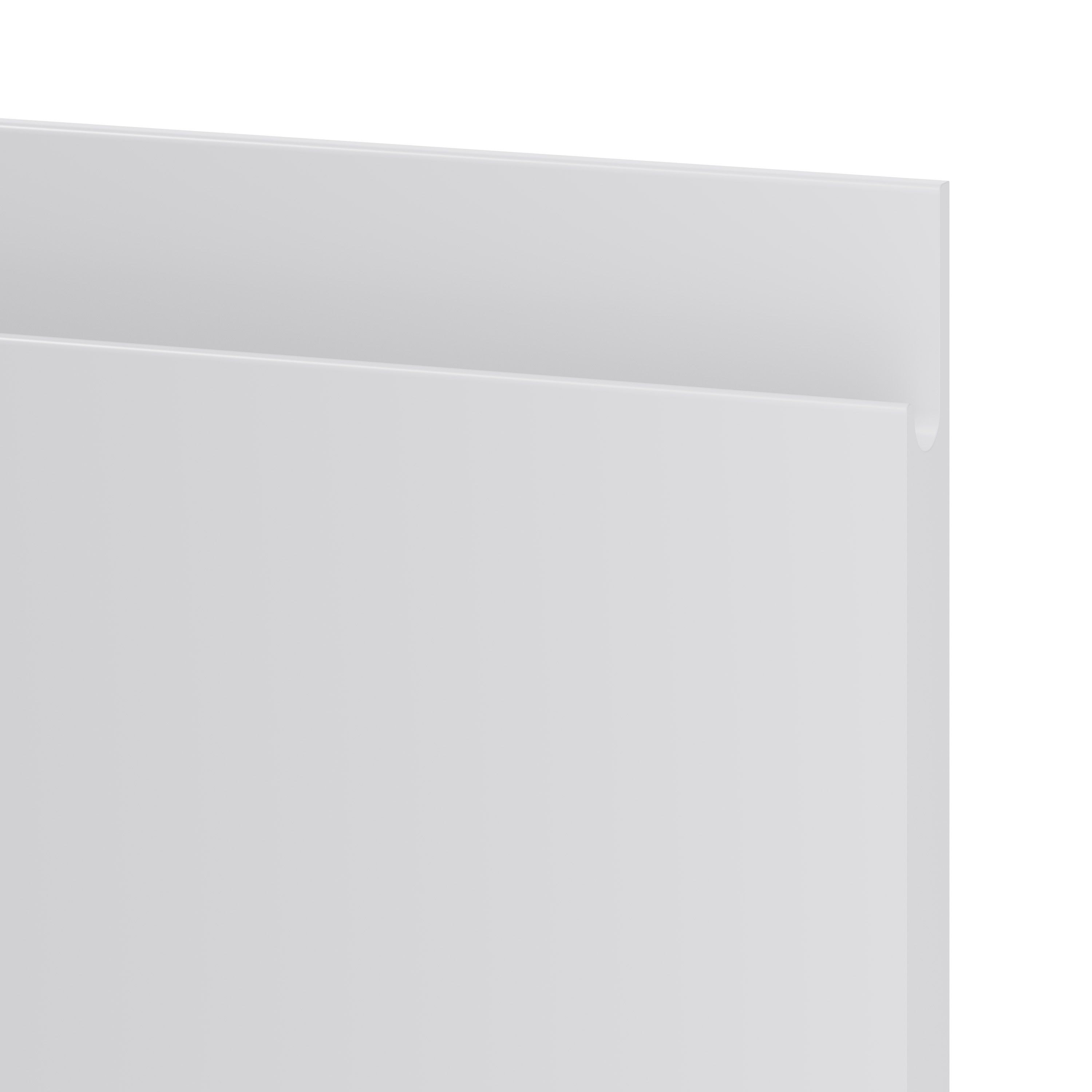 GoodHome Garcinia Gloss light grey integrated handle Drawer front (W)500mm, Pack of 4