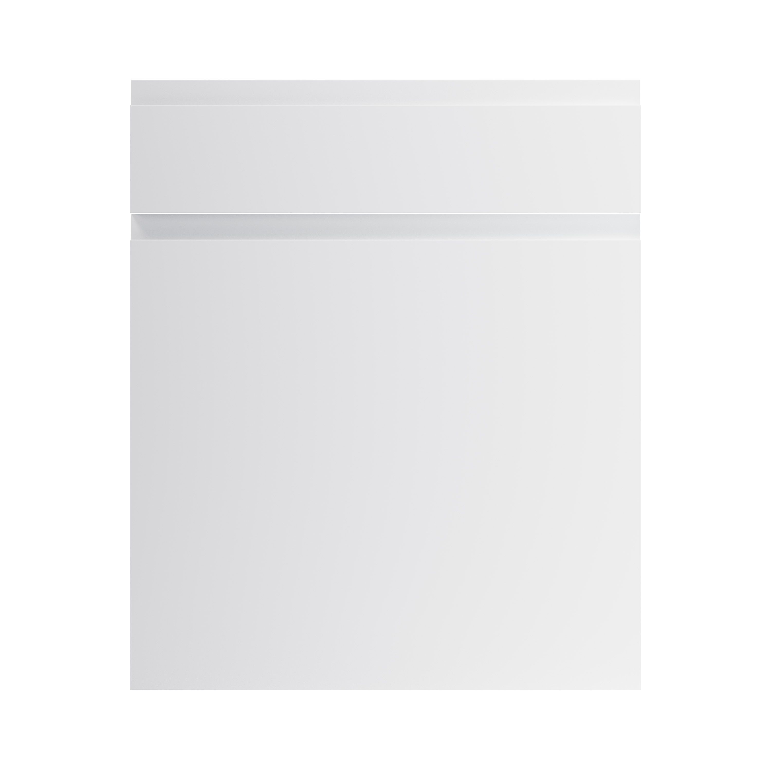 GoodHome Garcinia Gloss light grey integrated handle Drawer front, (W)600mm (H)715mm (T)19mm