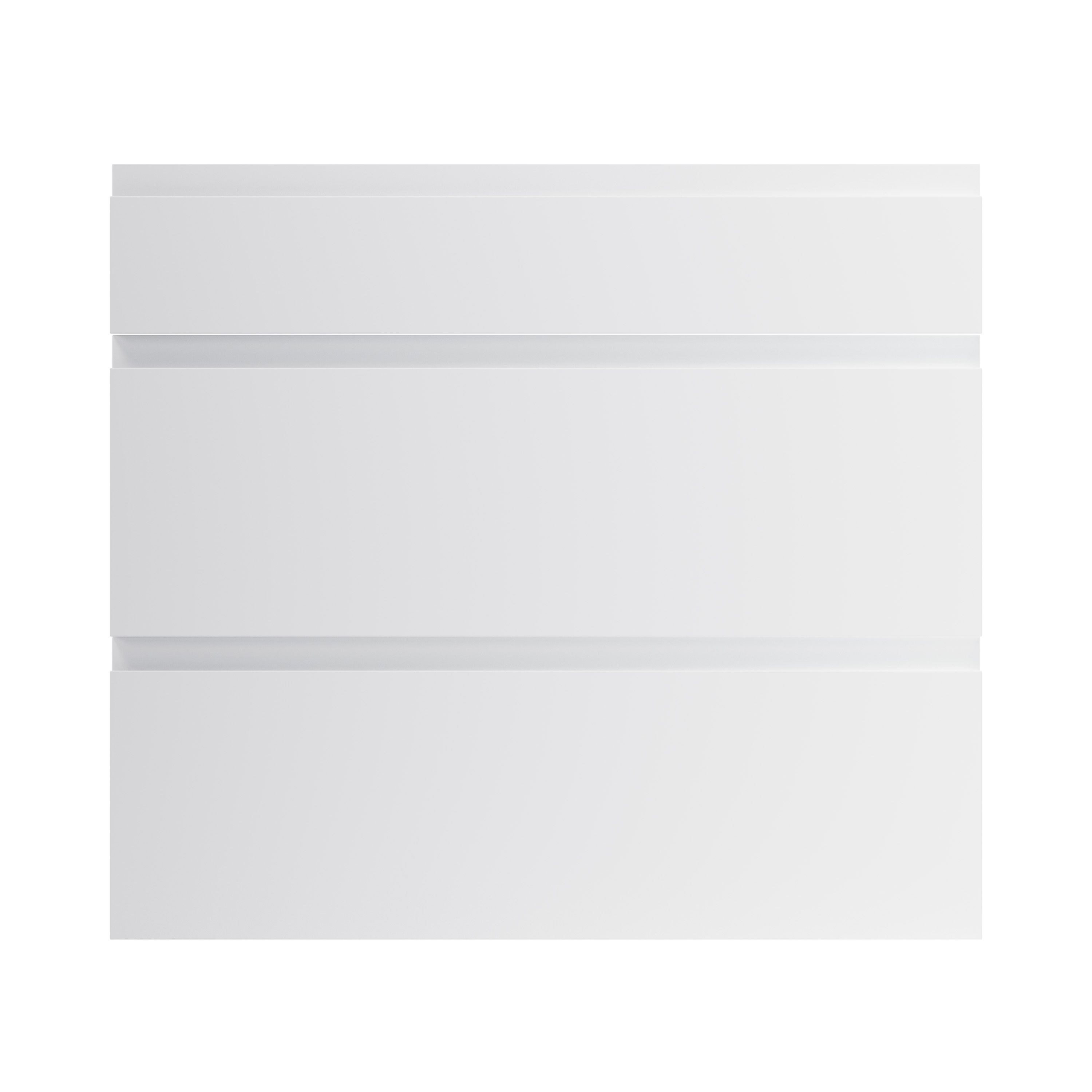 GoodHome Garcinia Gloss light grey integrated handle Drawer front (W)800mm, Pack of 3