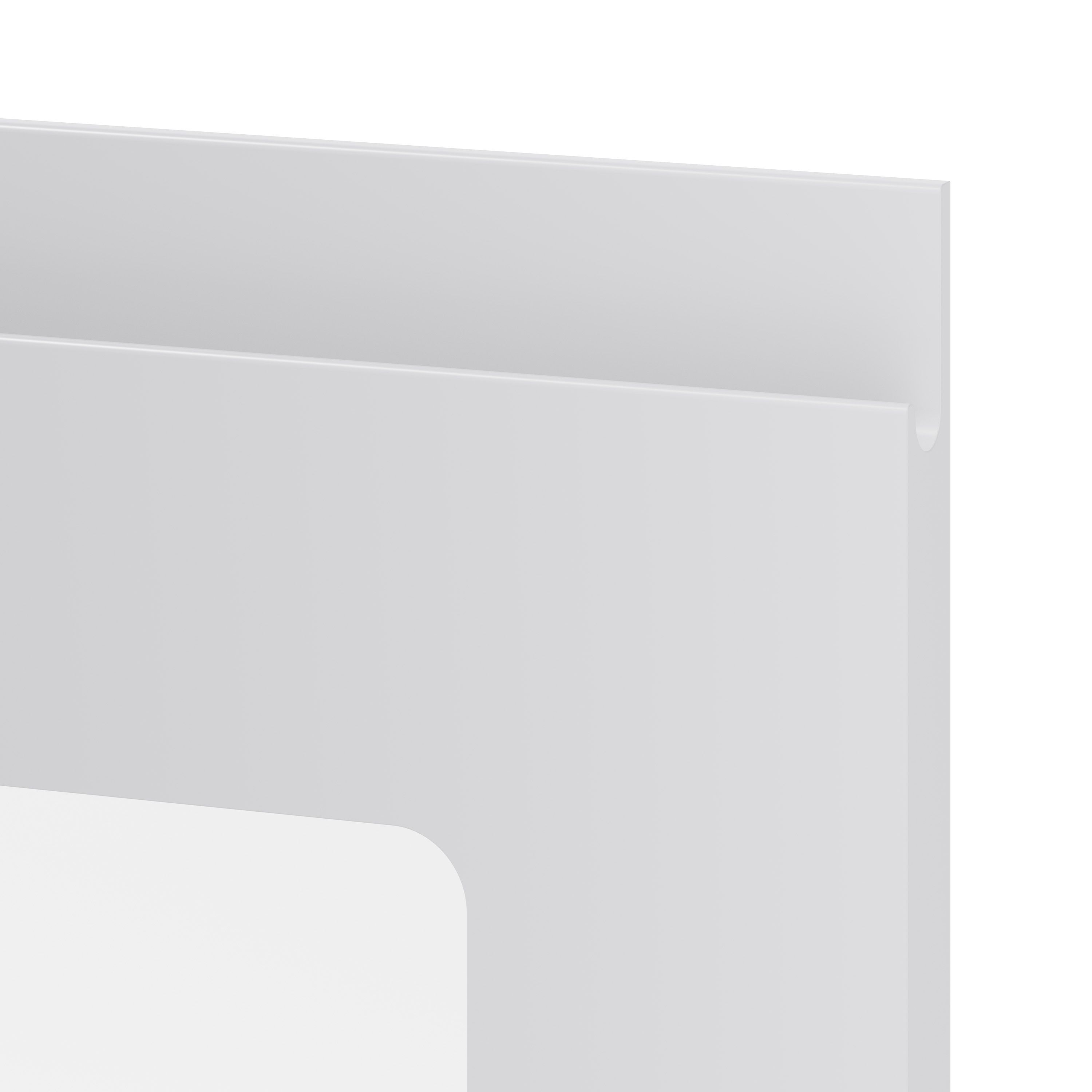 GoodHome Garcinia Gloss light grey integrated handle Glazed Cabinet door (W)300mm (H)715mm (T)19mm