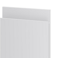 GoodHome Garcinia Gloss light grey integrated handle Highline Cabinet door (W)400mm (T)19mm