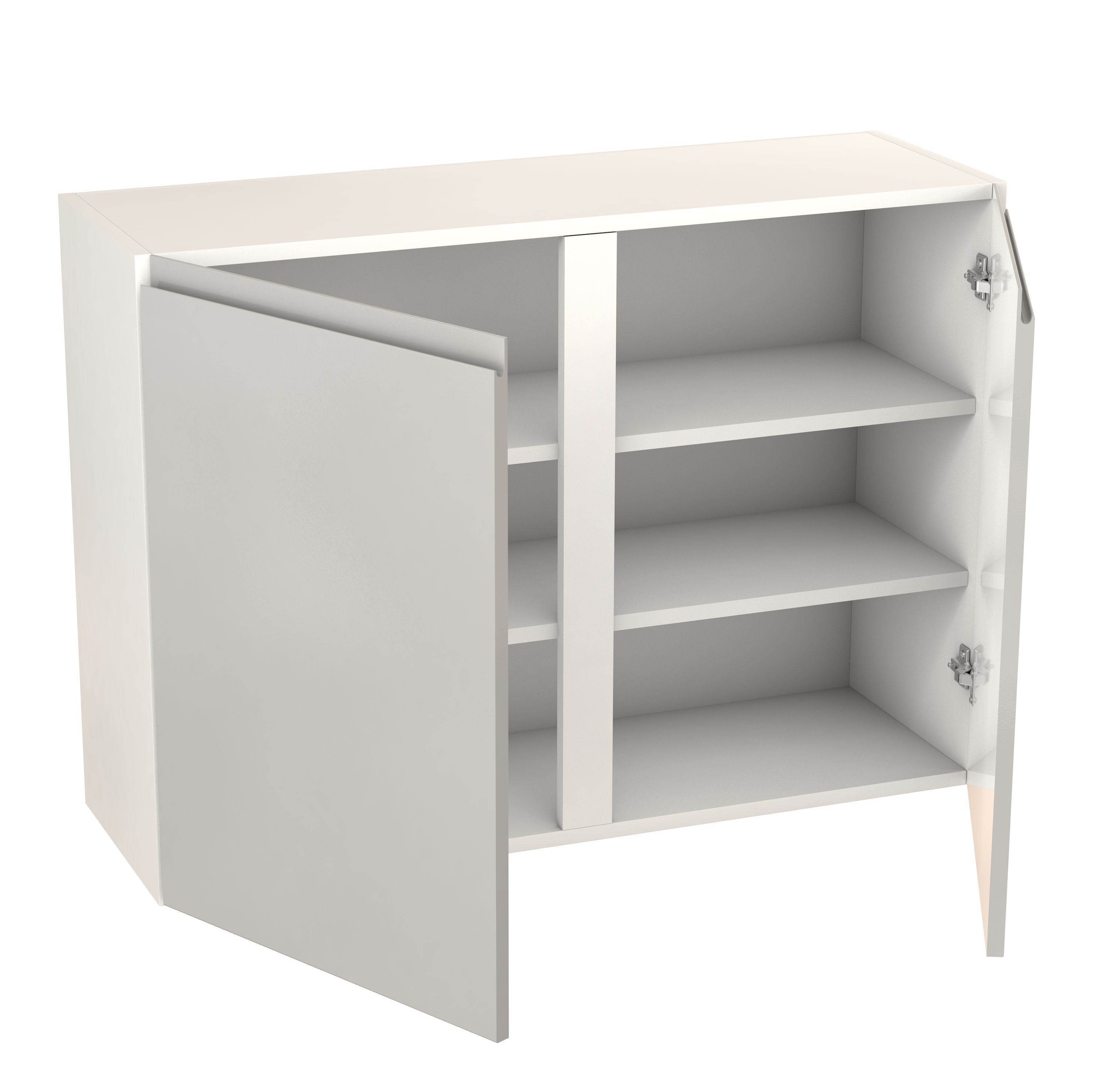 GoodHome Garcinia Gloss light grey integrated handle Wall Kitchen cabinet (W)1000mm (H)720mm