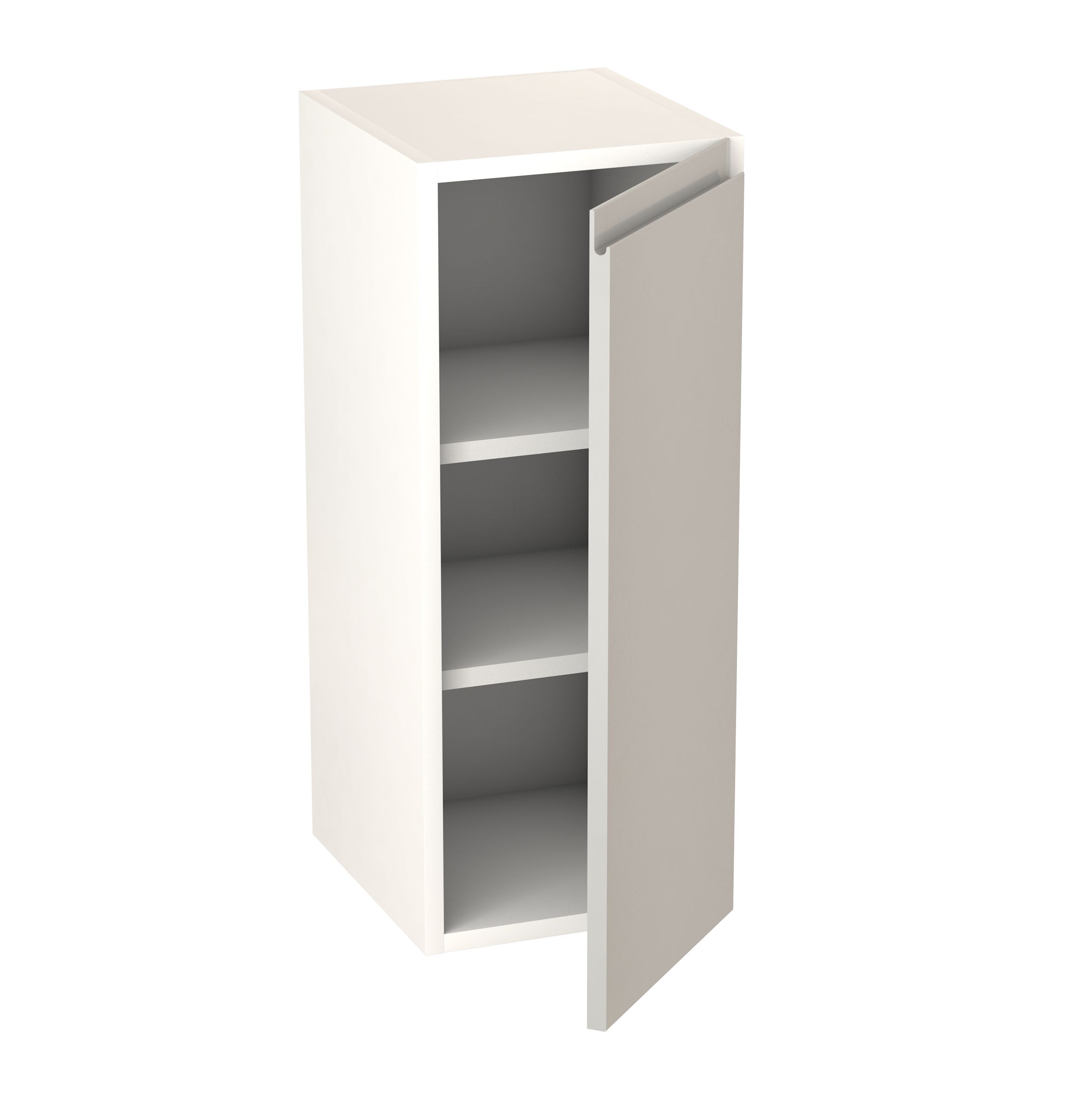 GoodHome Garcinia Gloss light grey integrated handle Wall Kitchen cabinet (W)300mm (H)720mm