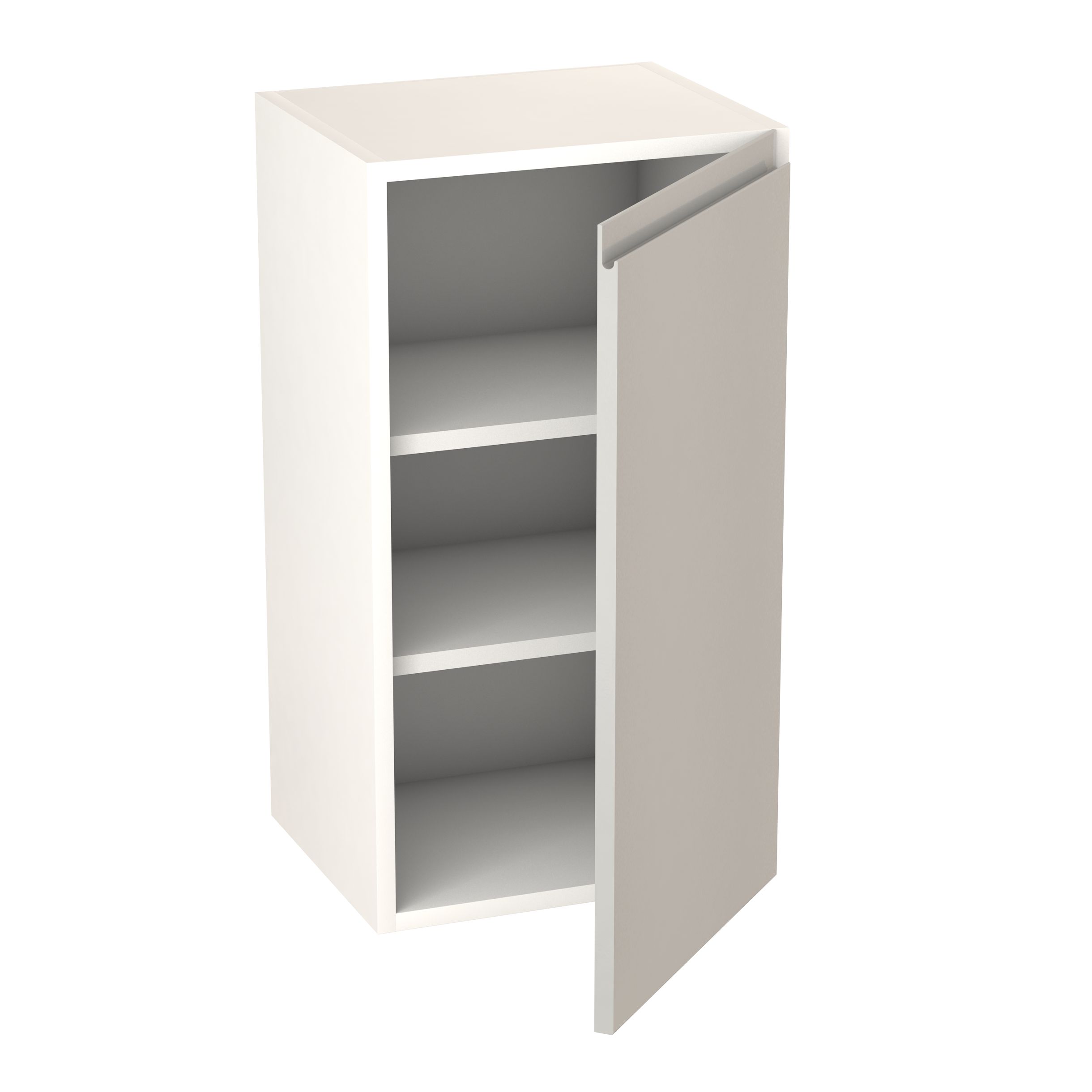 GoodHome Garcinia Gloss light grey integrated handle Wall Kitchen cabinet (W)400mm (H)720mm