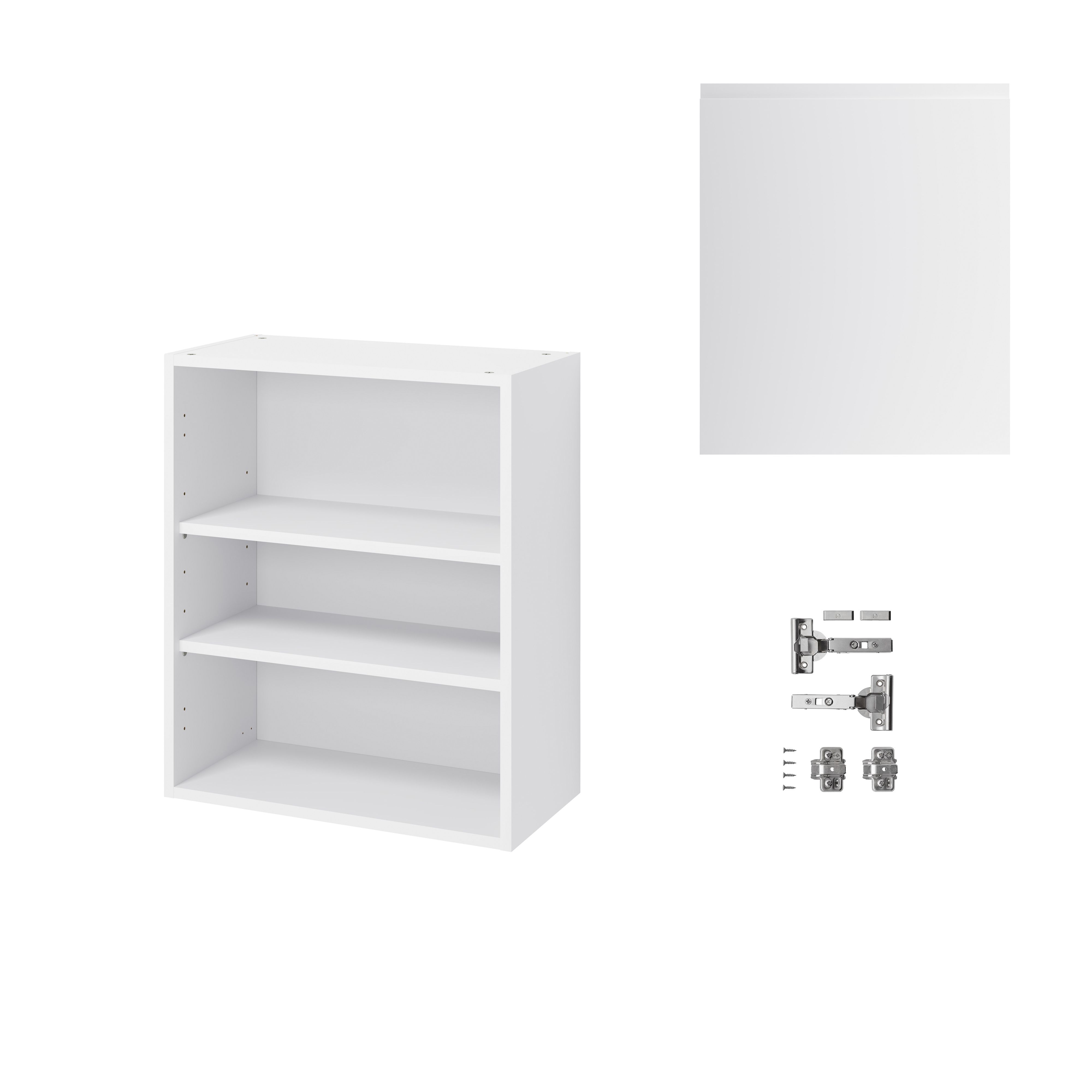 GoodHome Garcinia Gloss light grey integrated handle Wall Kitchen cabinet (W)600mm (H)720mm