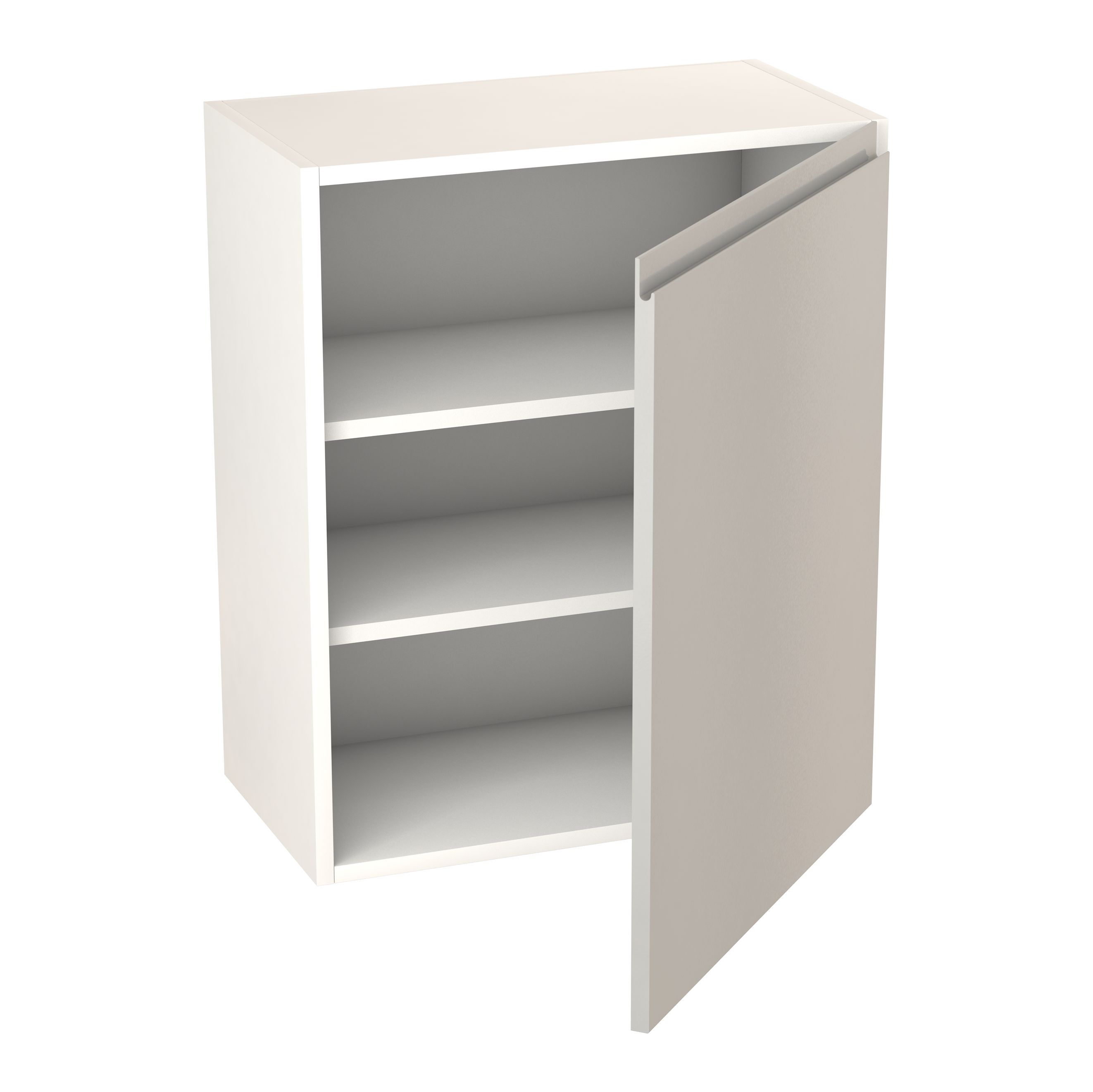 GoodHome Garcinia Gloss light grey integrated handle Wall Kitchen cabinet (W)600mm (H)720mm